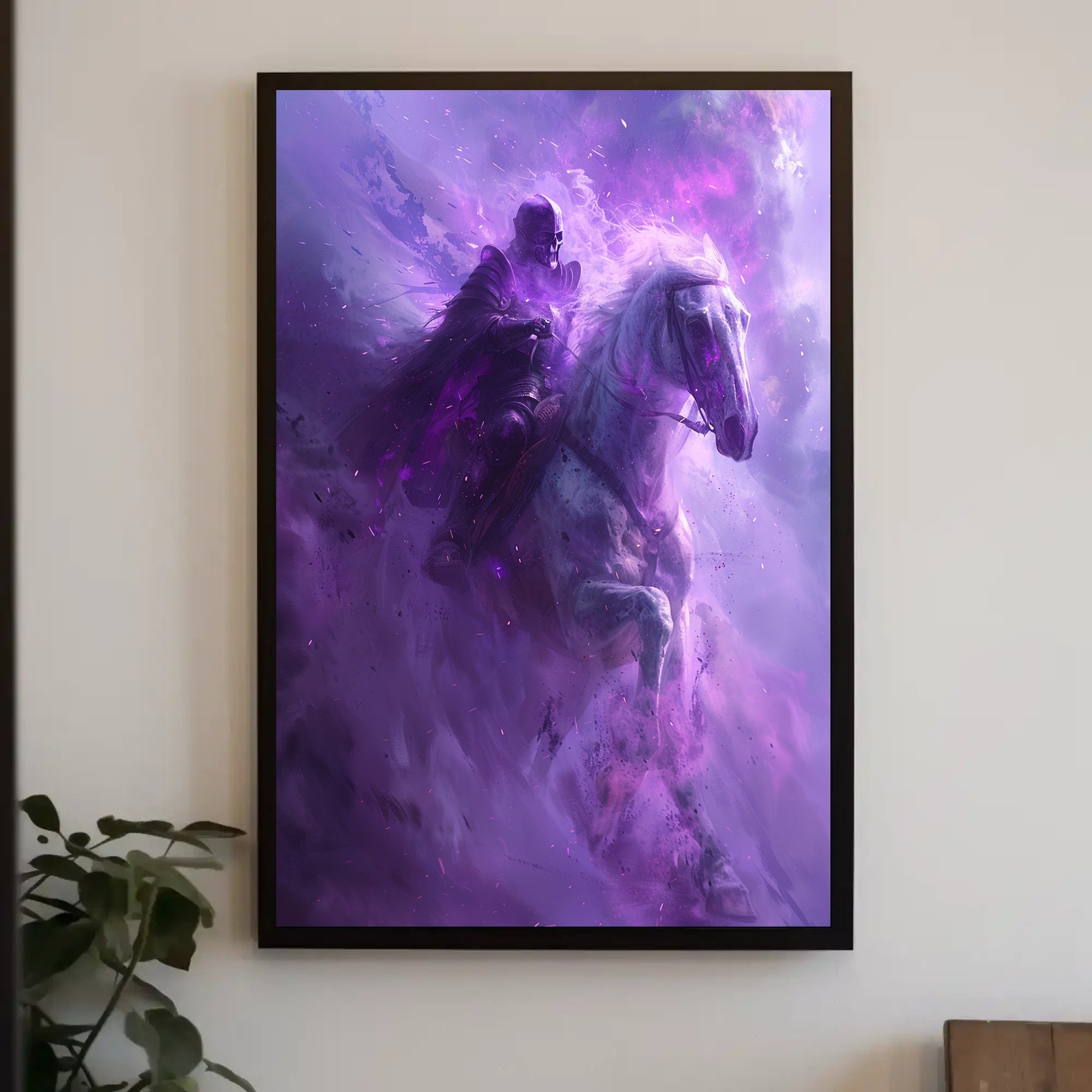 Dark Rider On Spectral Horse Fantasy or Mythology Poster PosterGoat