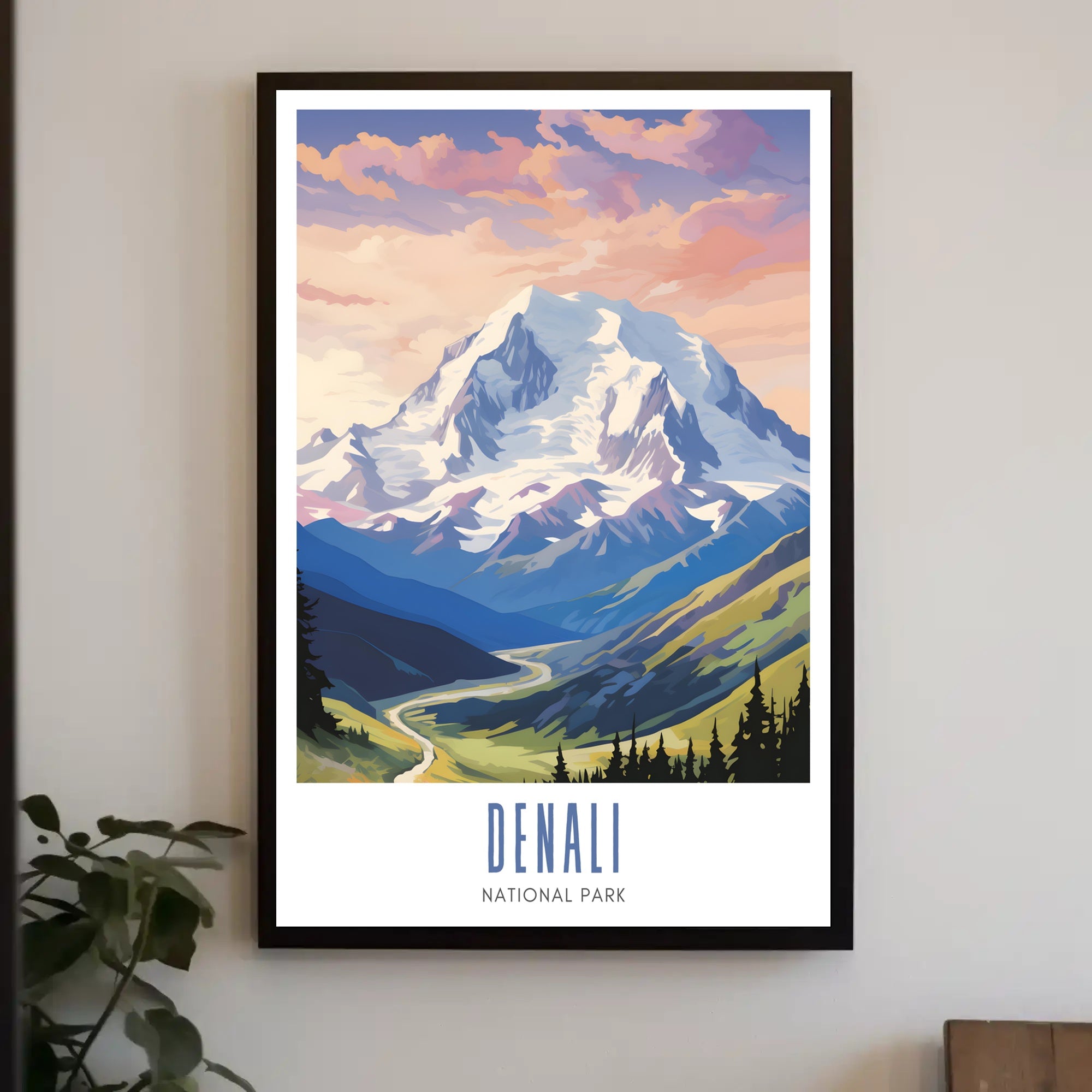 Denali National Park Scenic Travel Poster Print