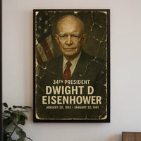 Dwight D. Eisenhower 34th President of the United States Damaged Photograph Poster