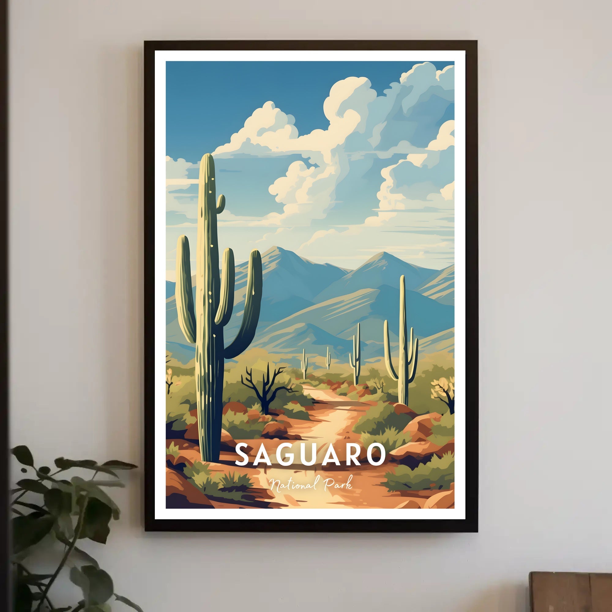 Saguaro National Park Poster Vintage Desert Travel Print