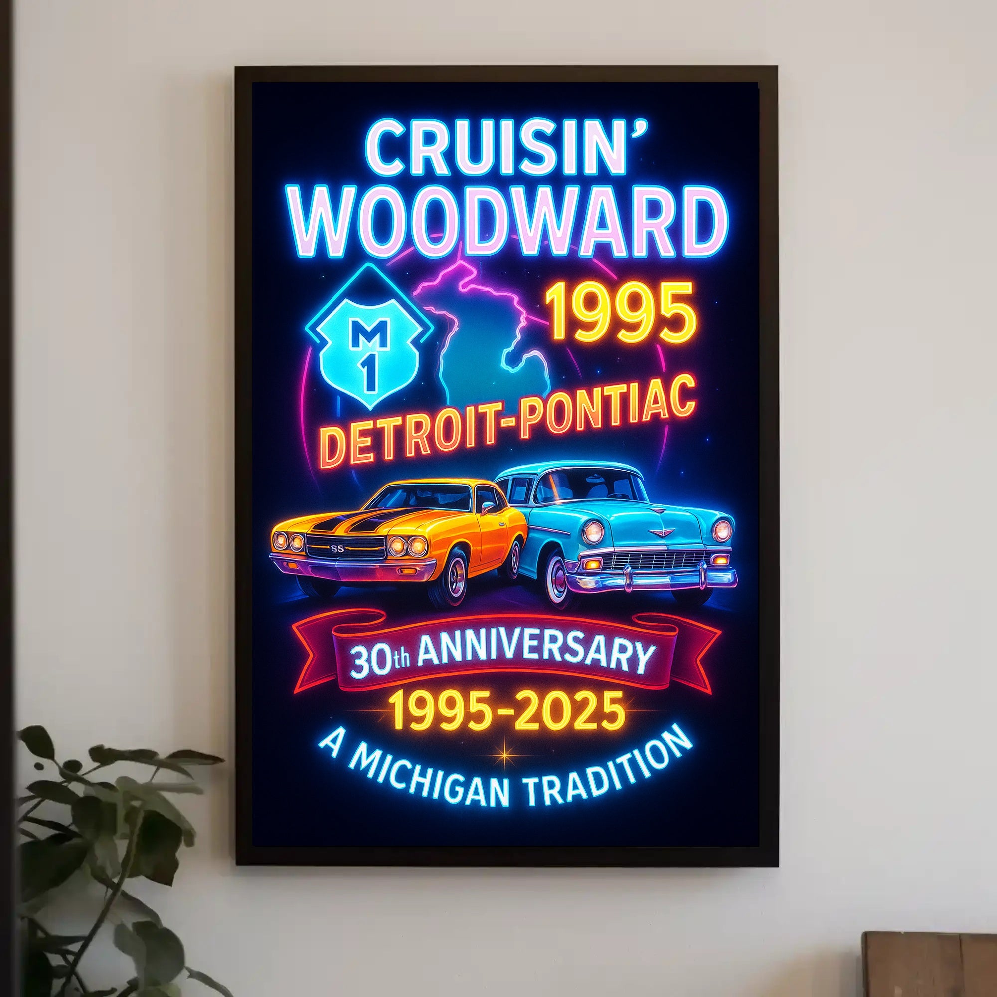 Cruisin Woodward Classic Car Poster