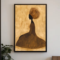 Silhouette Gold Poster Minimalist Abstract Wall Art