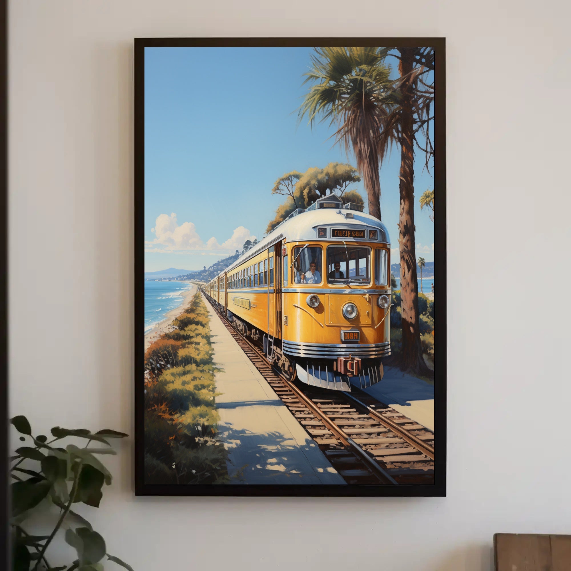 Coastal Train Journey Poster
