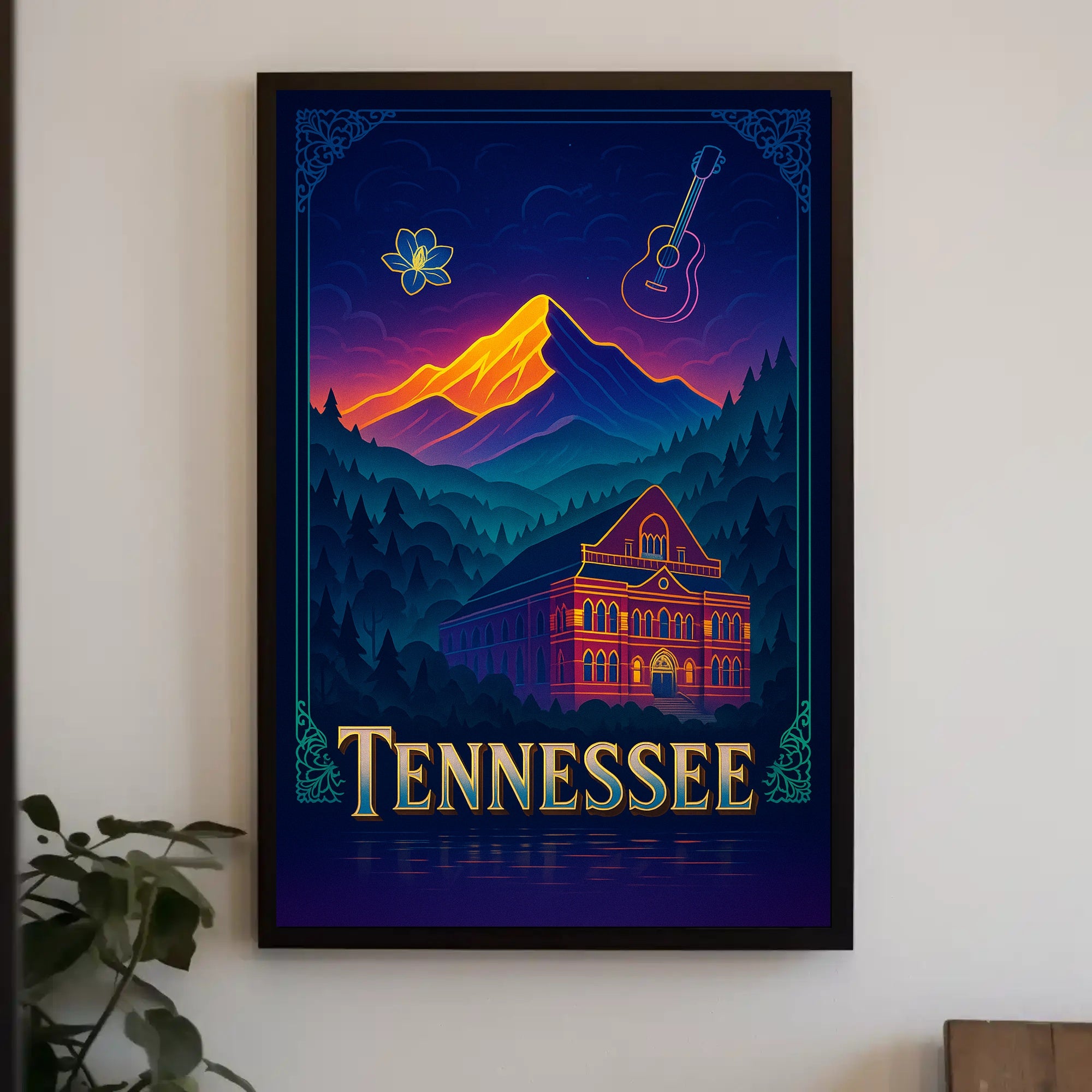 Tennessee Dreamscape Poster Vintage Travel Wall Art