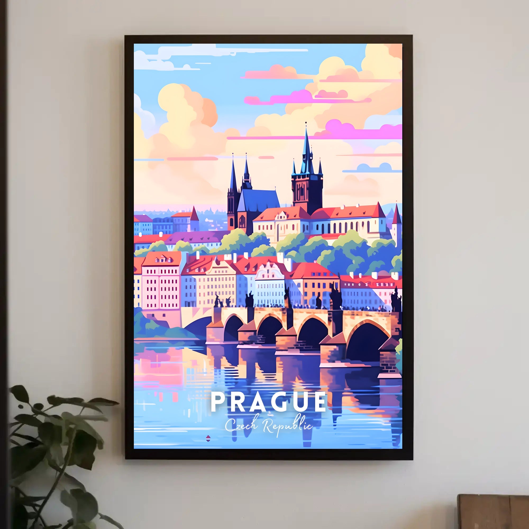Prague Charles Bridge Travel Poster
