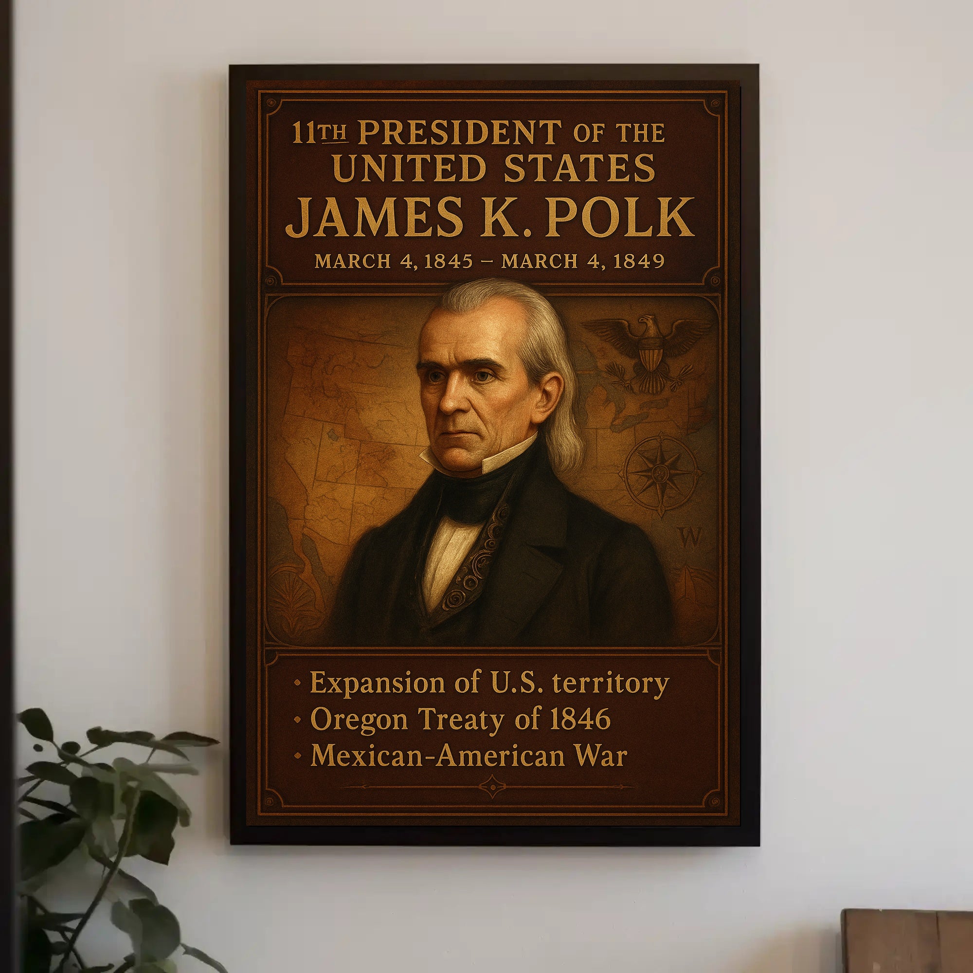 James K. Polk Vintage Historical Presidential Poster