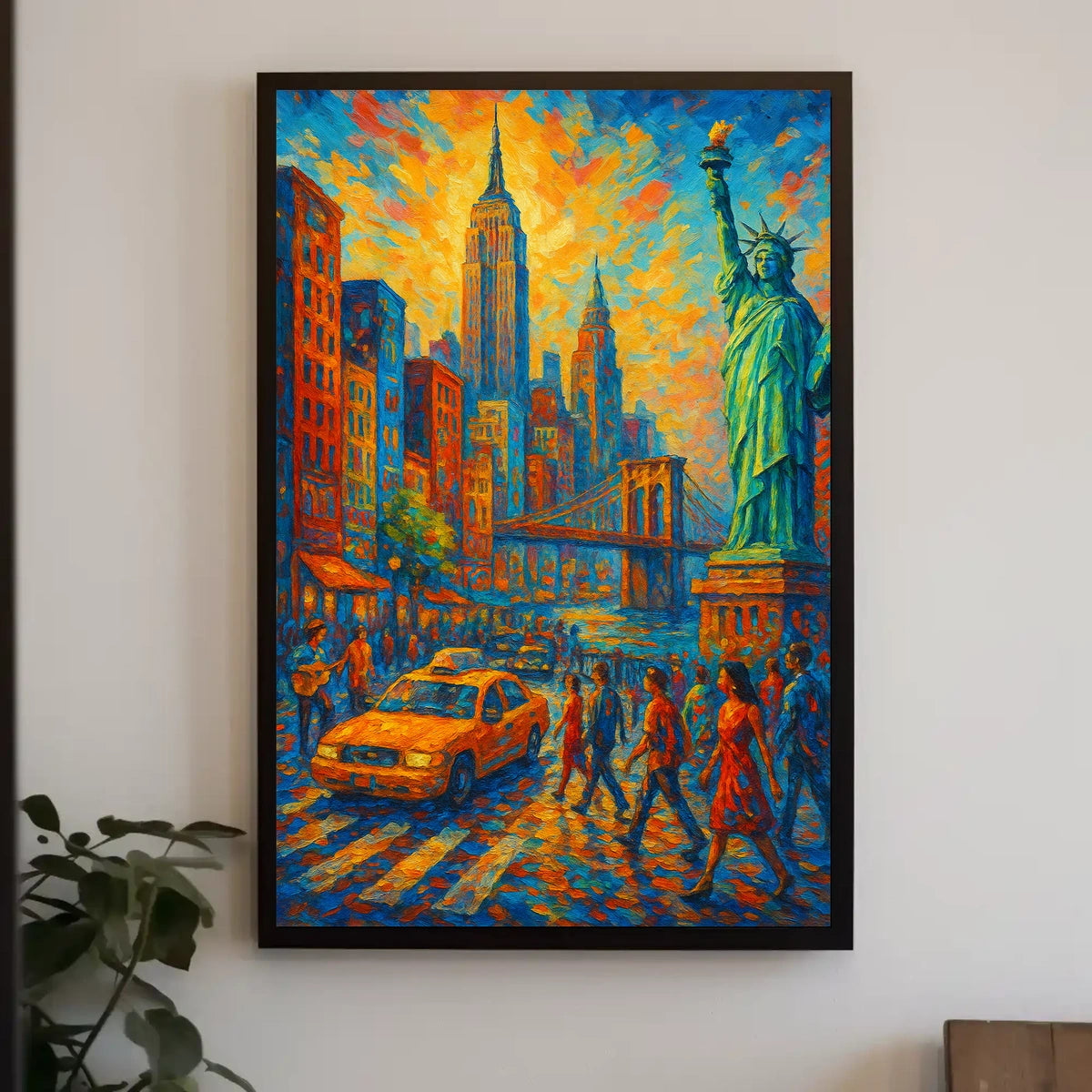New York Cityscape Art Print Vibrant Impressionist For Home