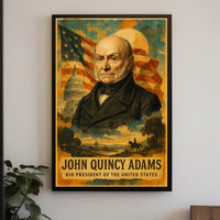 John Quincy Adams 6th President of the United States Layered Digital Collage Poster