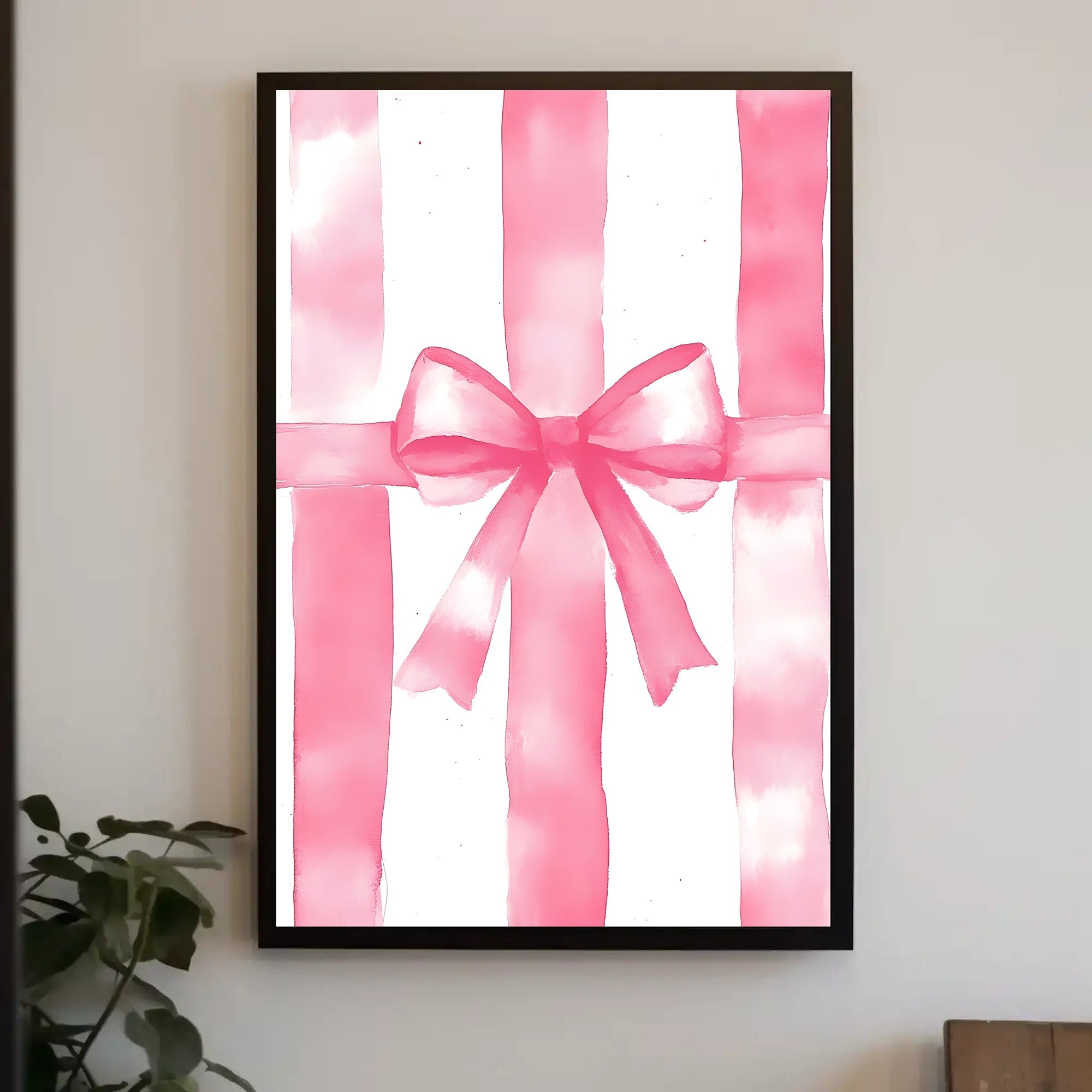 Pink Ribbon Gift Design Decorative Poster Wall Art