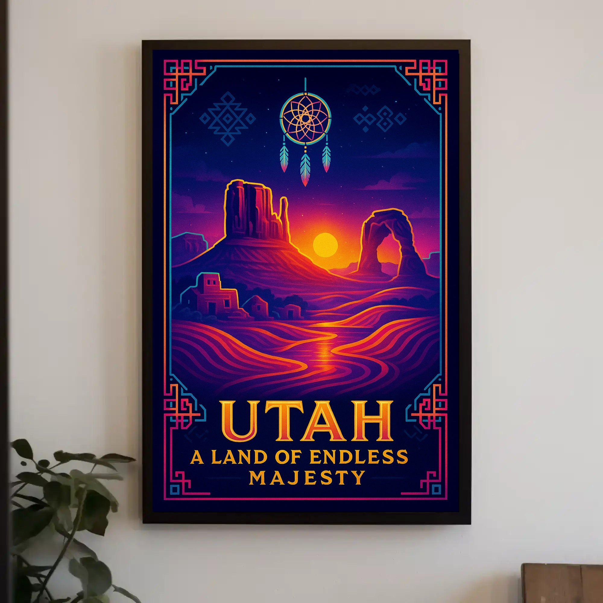 Utah Landscapes Illustrated National Park Poster