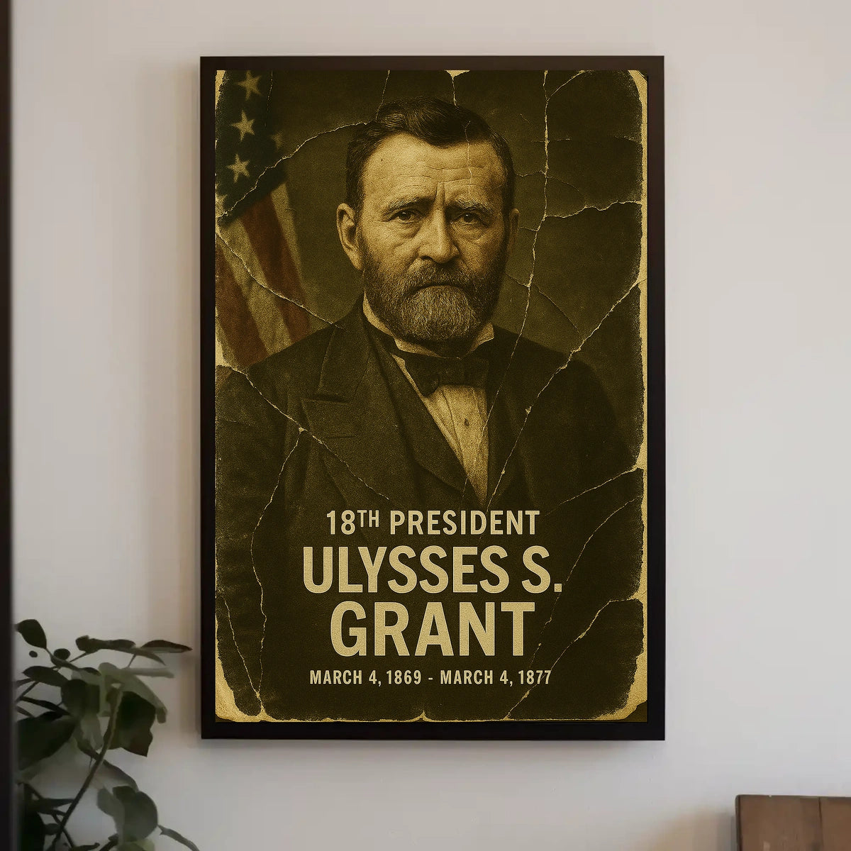 Ulysses S. Grant 18th President of the United States Damaged Photograph Poster