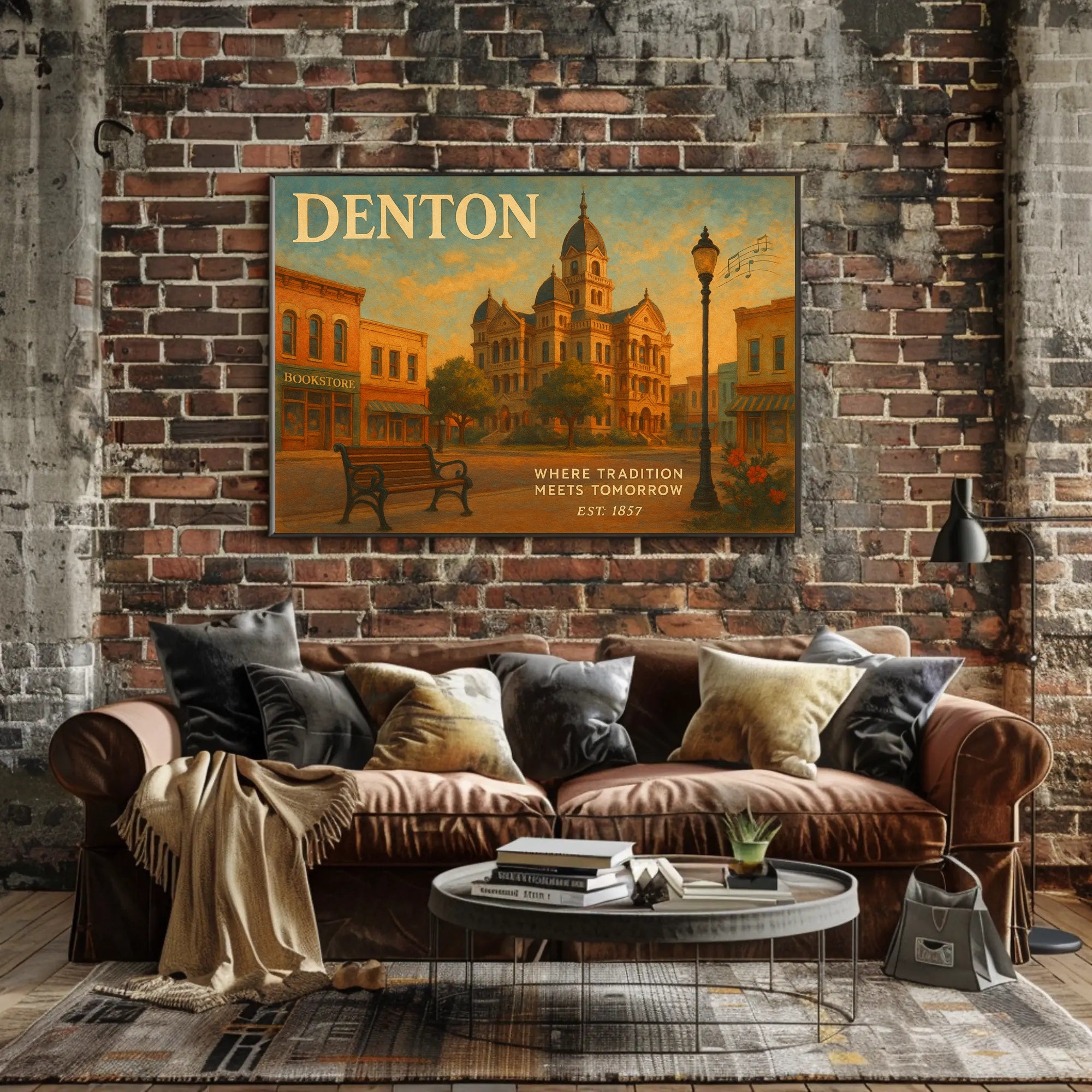 Denton Travel Poster: Heritage Meets Future Art