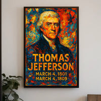 Thomas Jefferson 3rd President of the United States Glitch Hop Art Poster