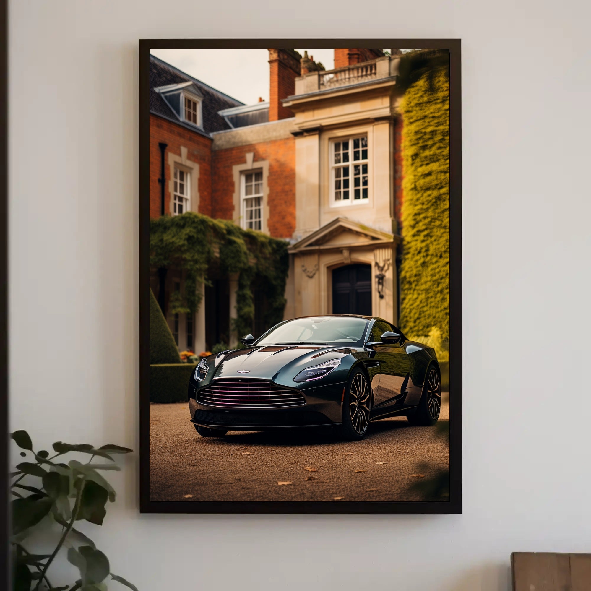 Luxury Car and Mansion Poster PosterGoat