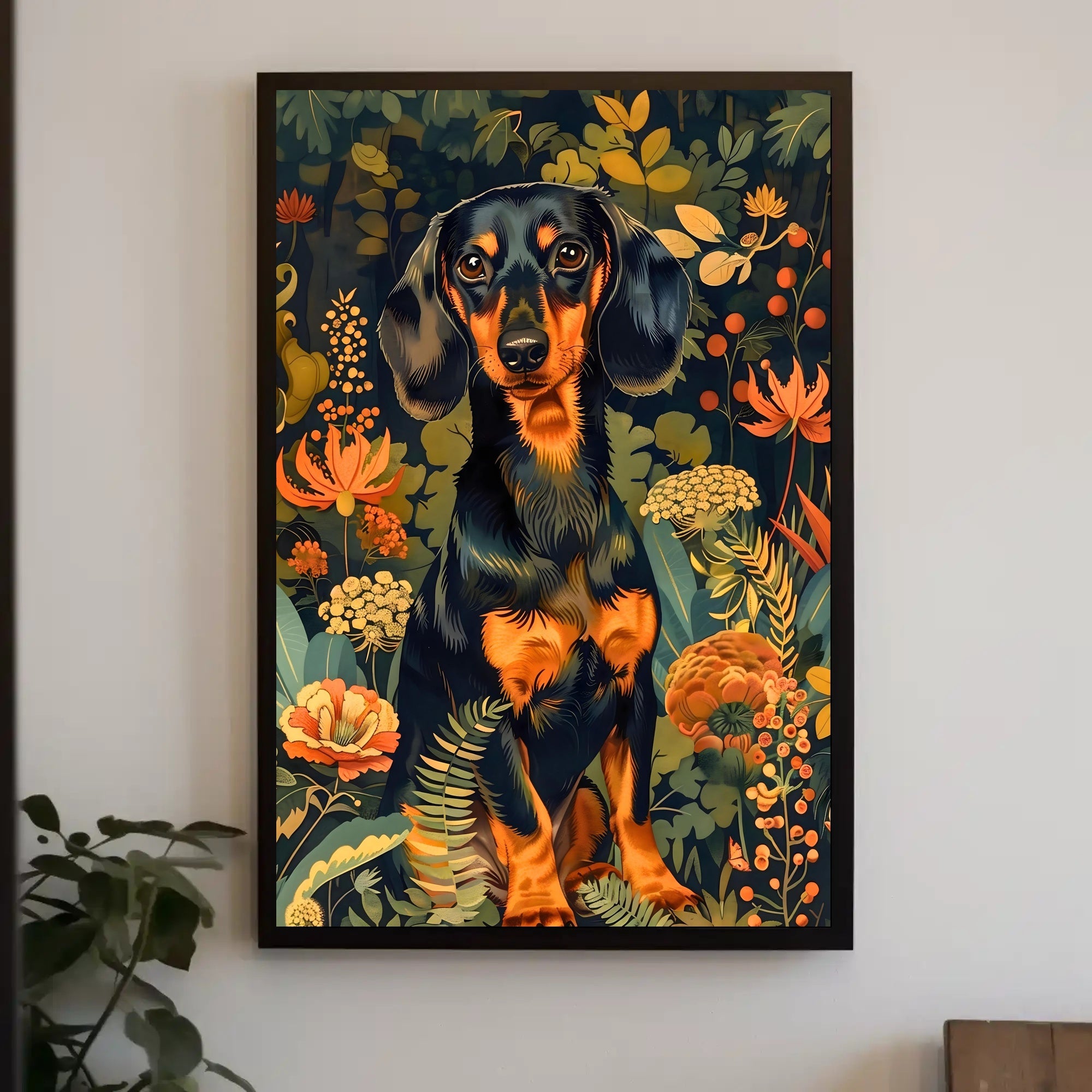 Dachshund in Bloom Wall Art Print