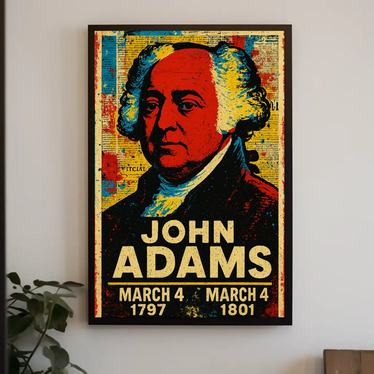 John Adams 2nd President of the United States Street Art Mashup Poster