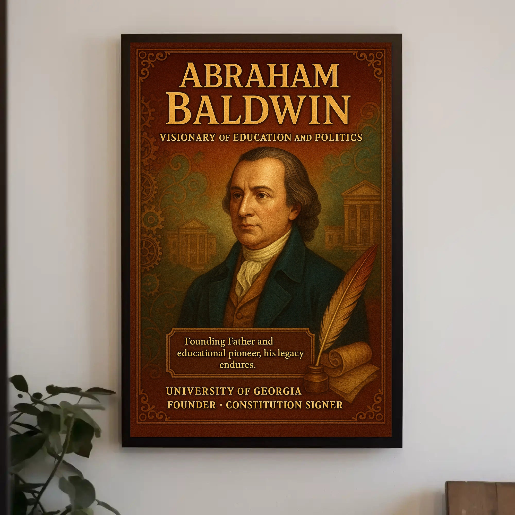 Abraham Baldwin Legacy Vintage Historical Poster