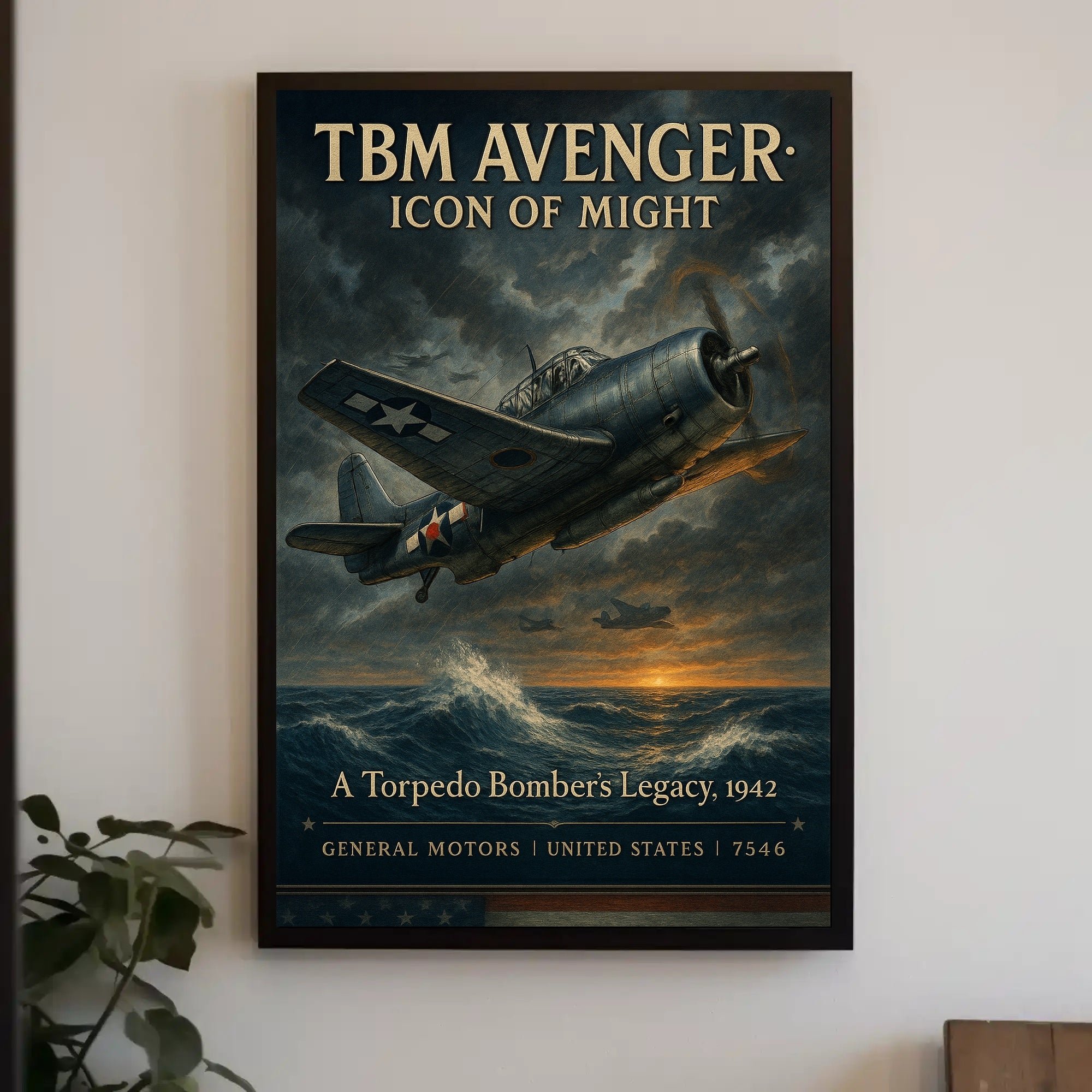 TBM Avenger Aviation Poster Vintage Military Wall Art