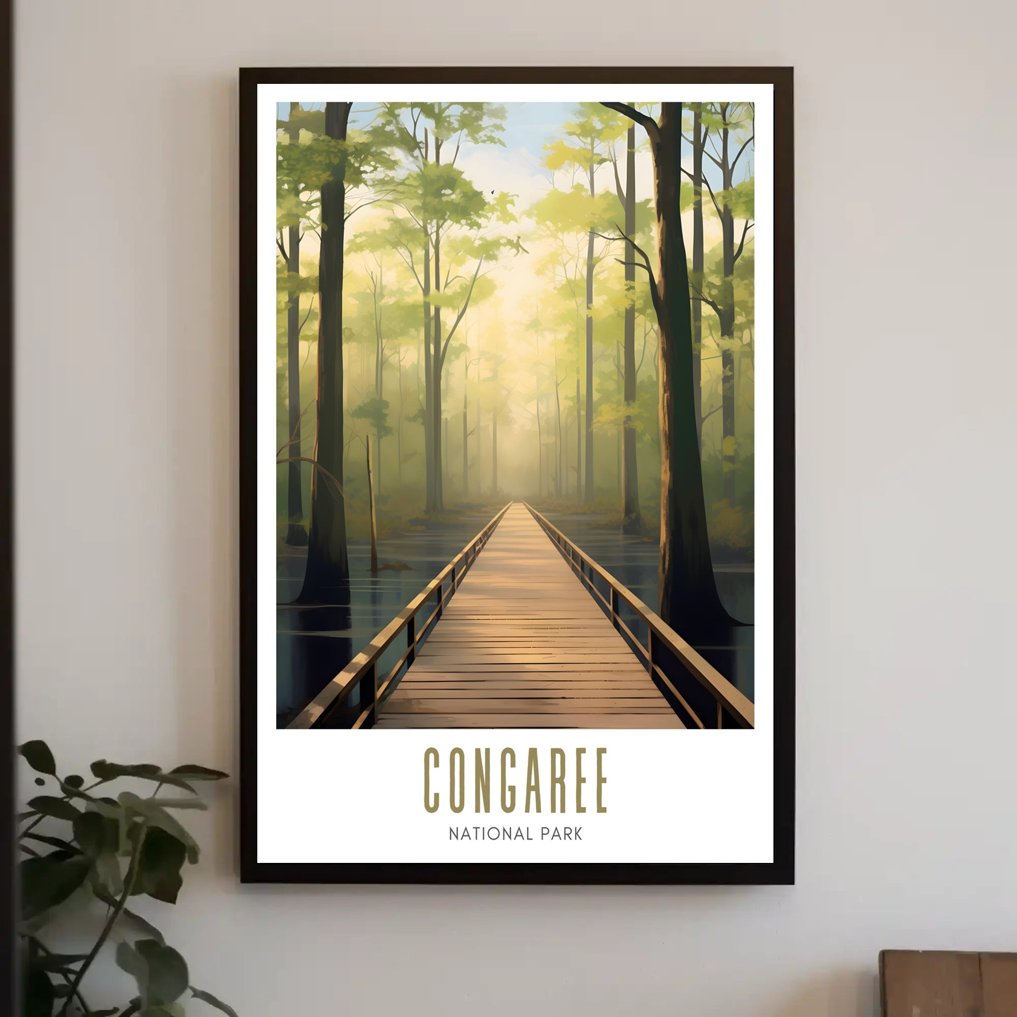 Congaree Tranquil Pathway Travel Poster Print