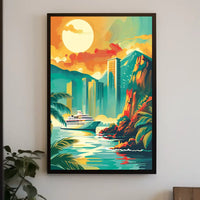 Vintage Parisian Skyline Art Deco Poster