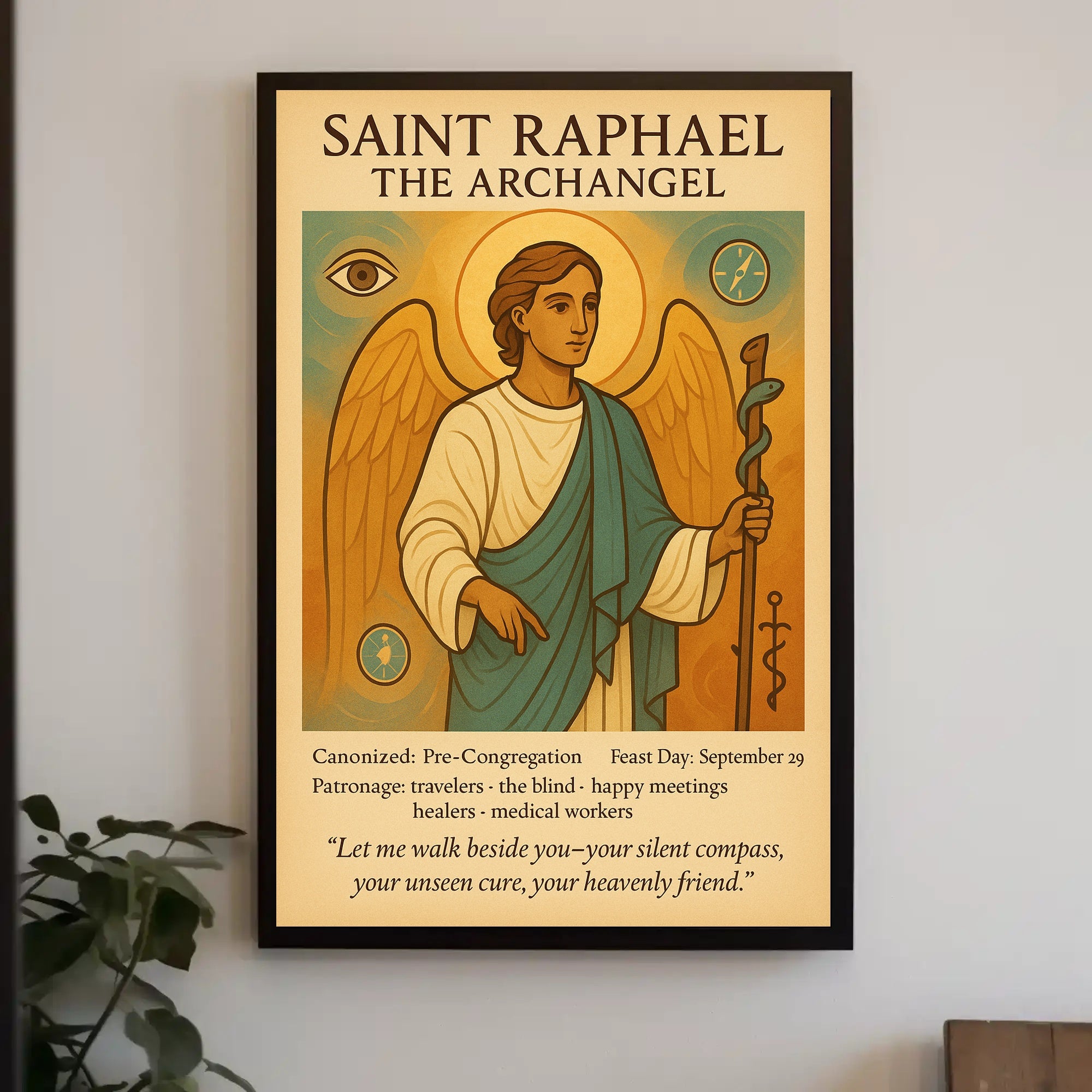 Saint Raphael the Archangel Spiritual Iconography Heritage Poster