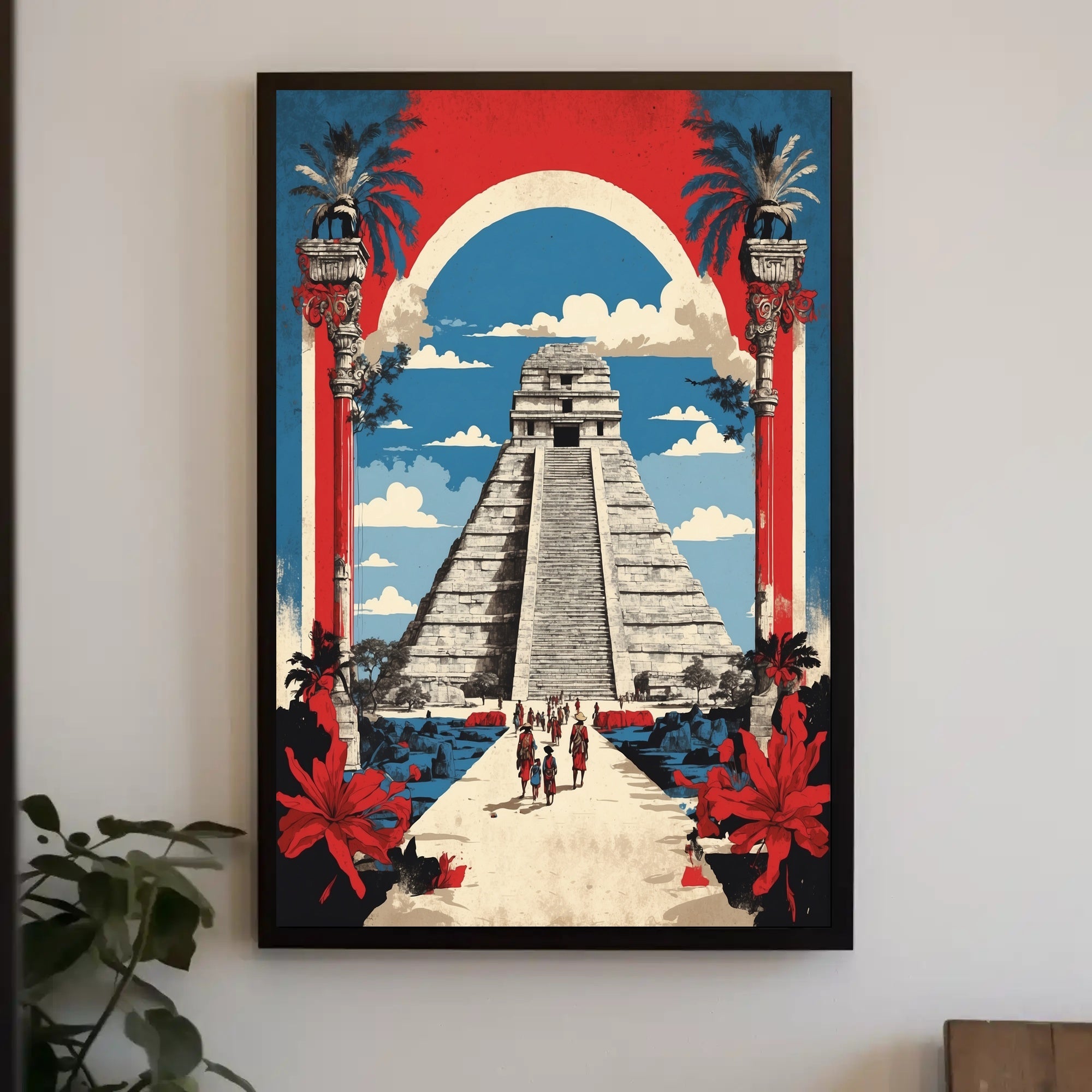 Ancient Mesoamerican Pyramid Cultural Heritage Poster