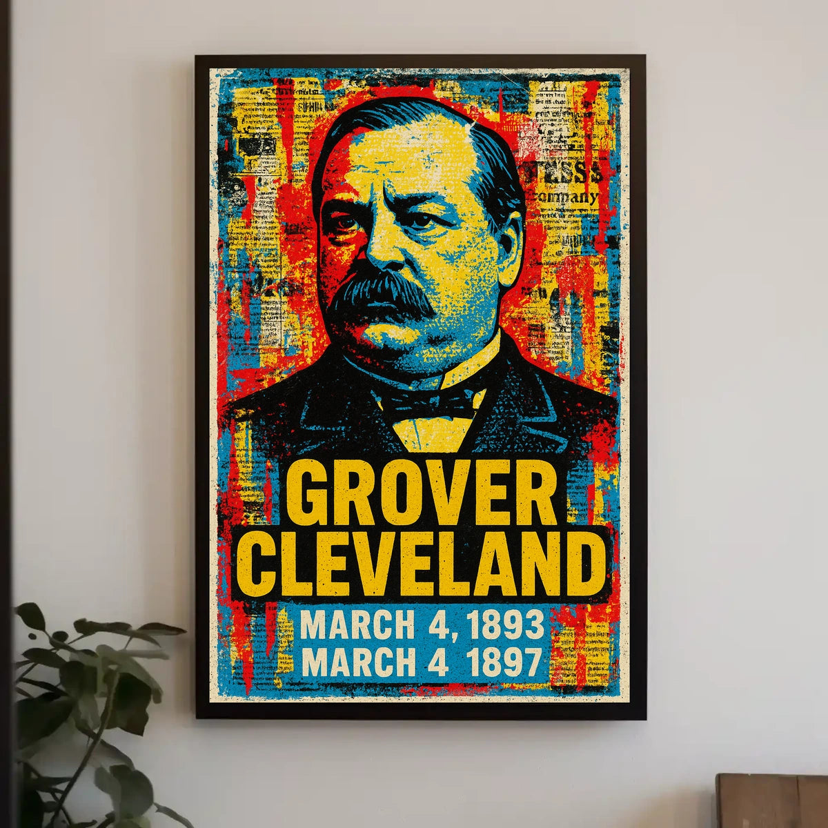 Grover Cleveland 24th President of the United States Street Art Mashup Poster