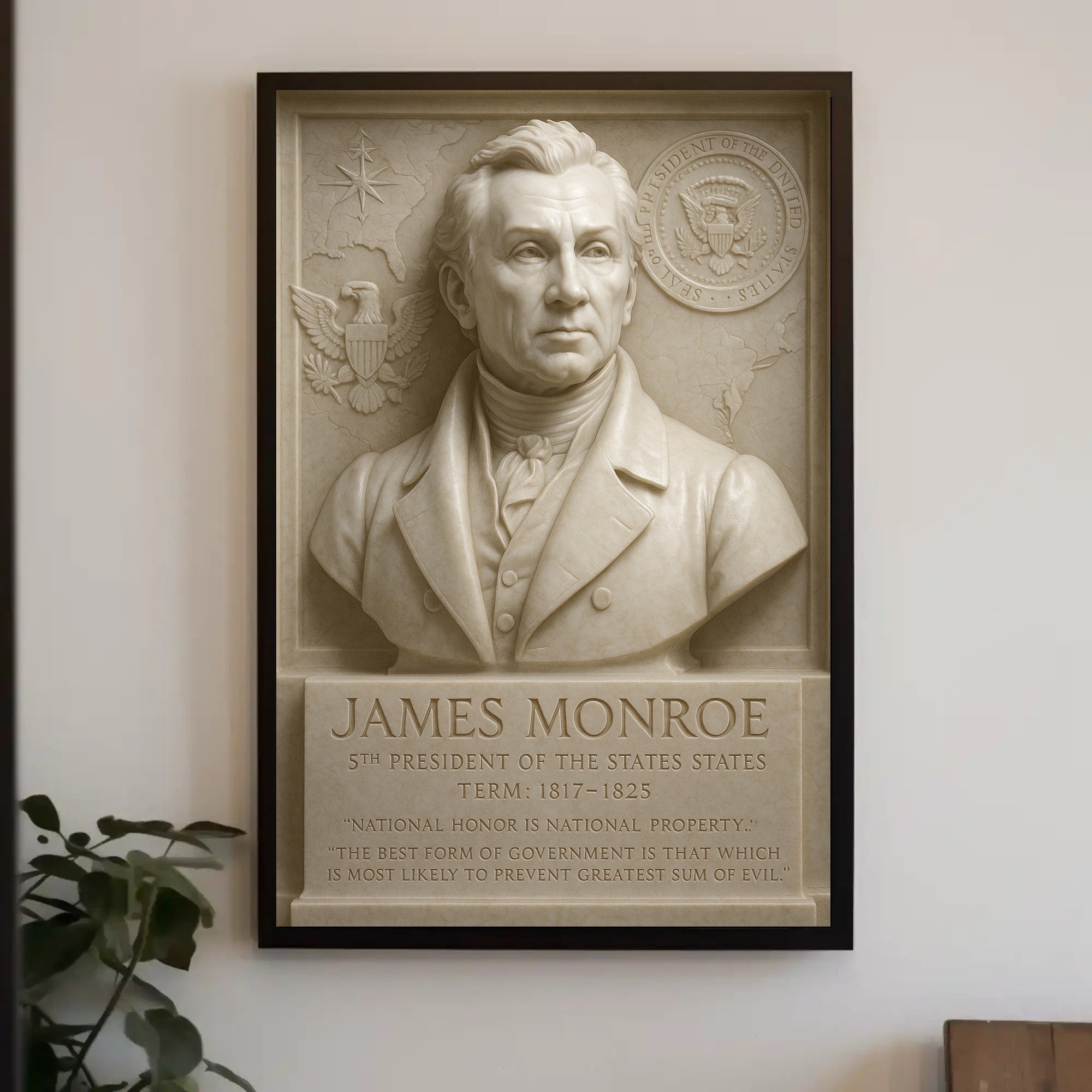 James Monroe Patriotic Historical Presidential Poster