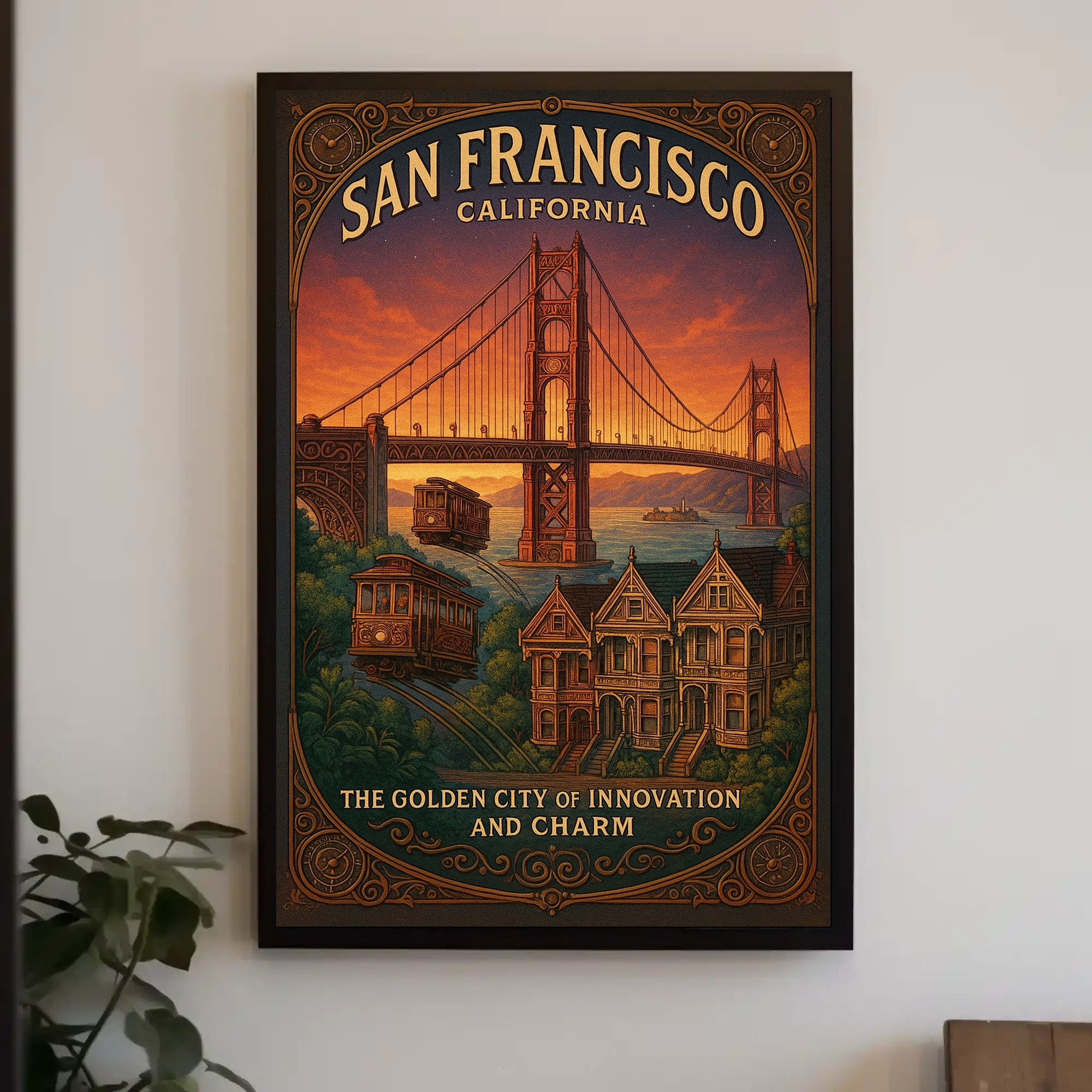 San Francisco Travel Poster Vintage City Wall Art