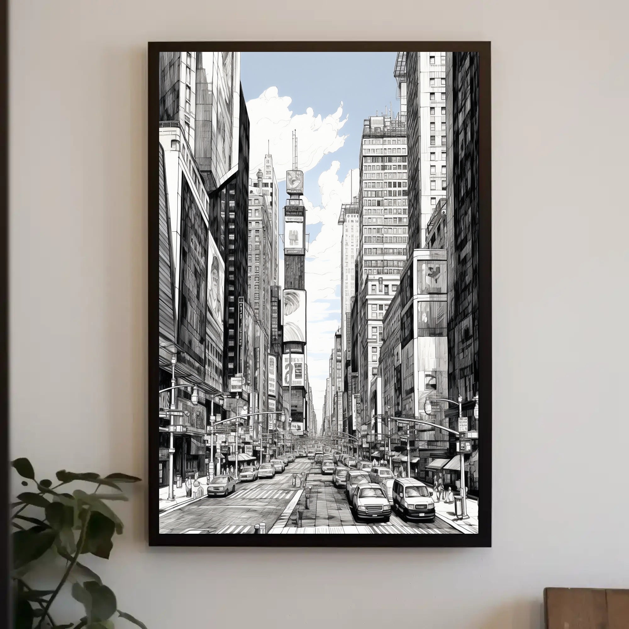 Urban Sketch Of Times Square Poster