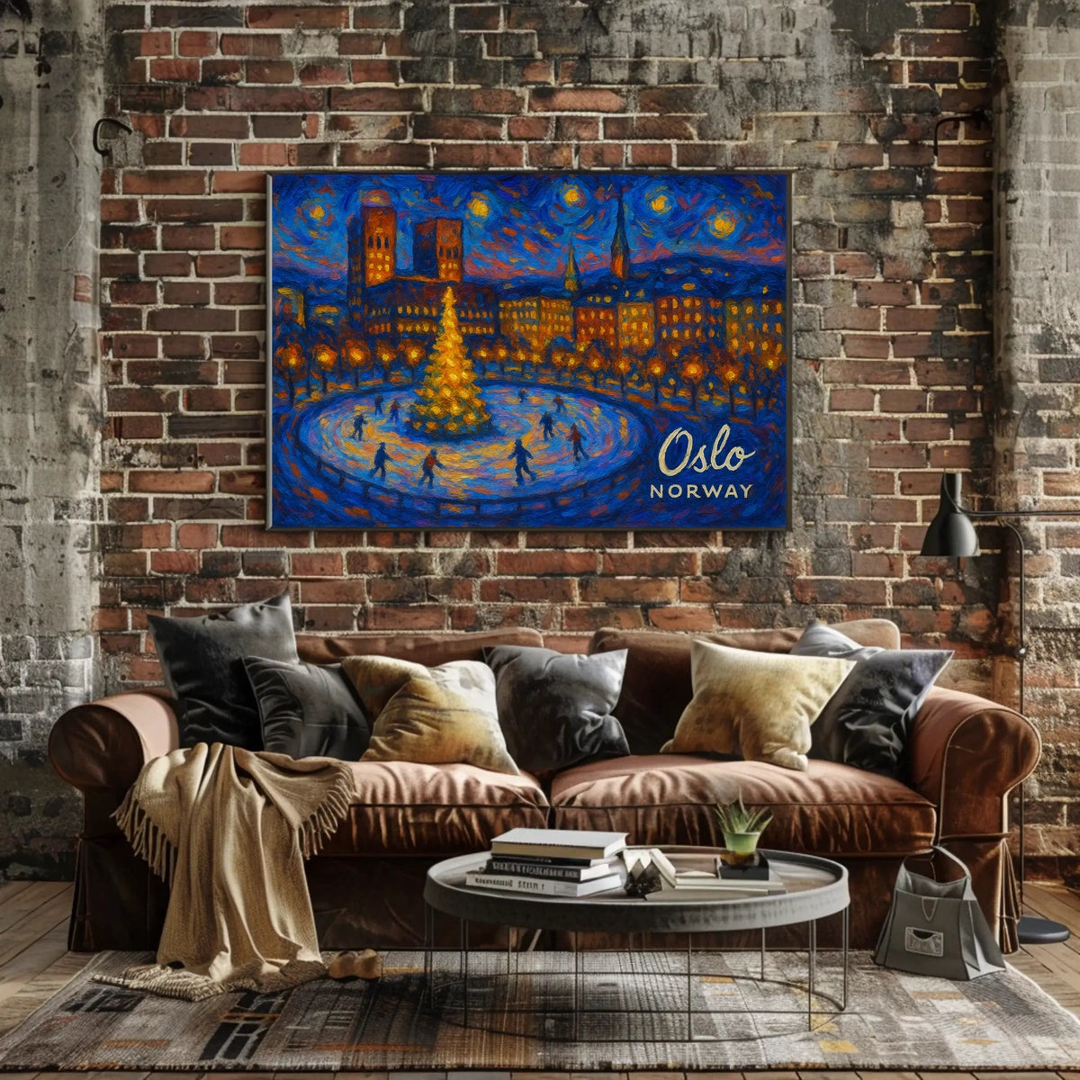 Oslo Winter Night Photography Realism Poster