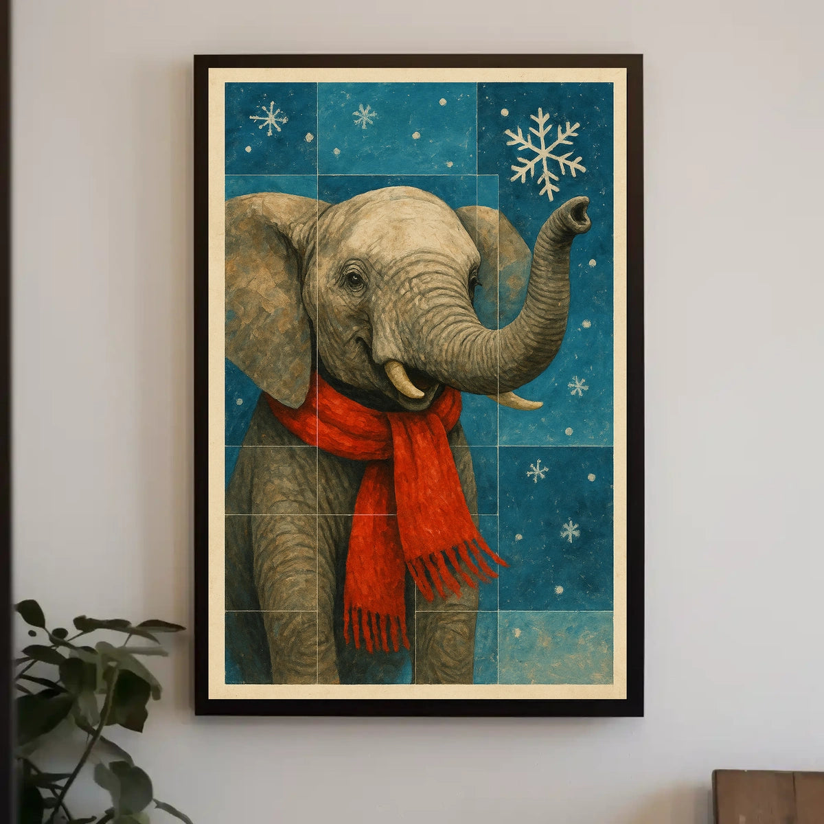 Winter Elephant Poster