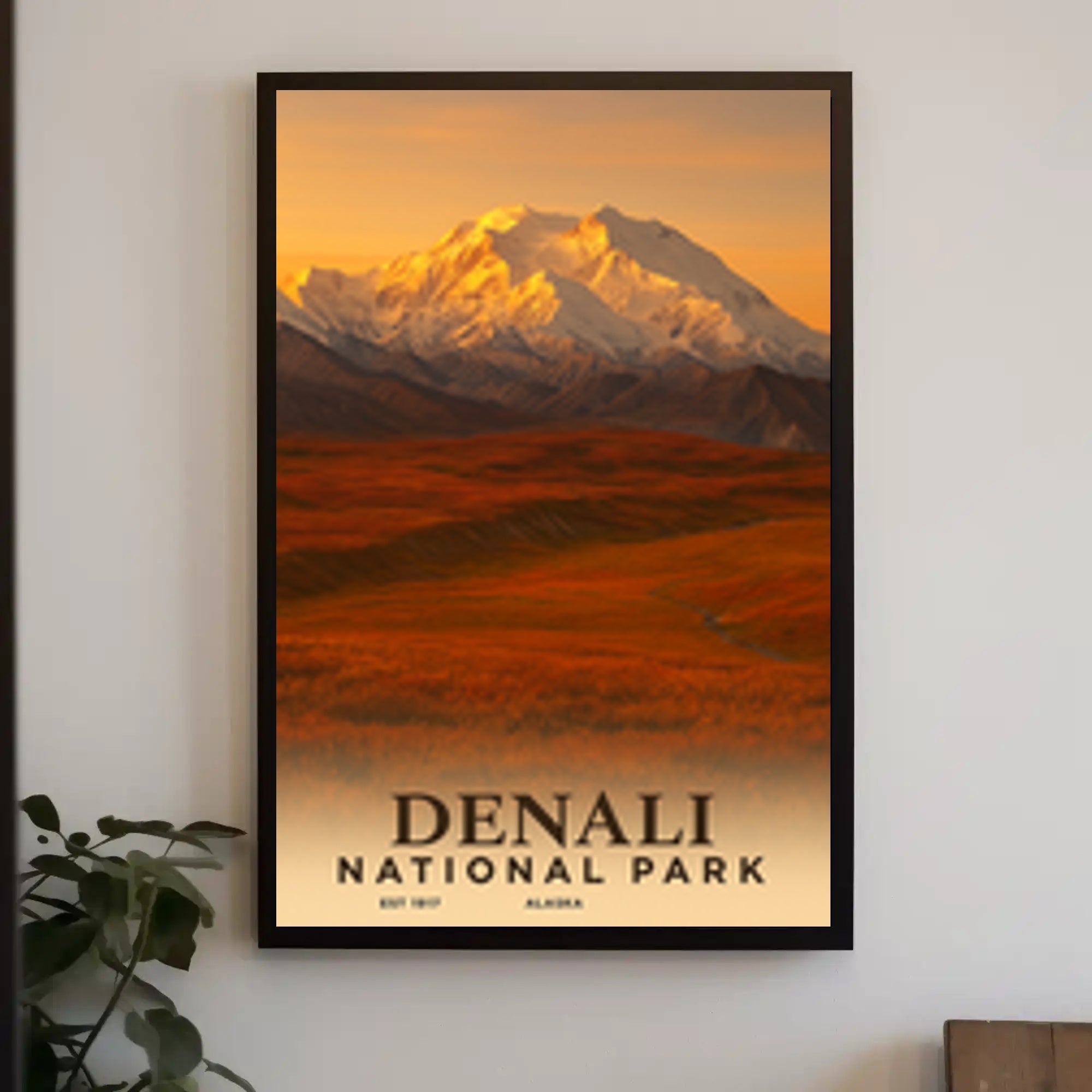 Denali National Park Vintage Travel Poster Print