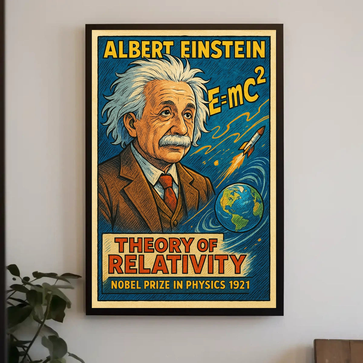 Einstein Vintage Scholarly Portrait Poster