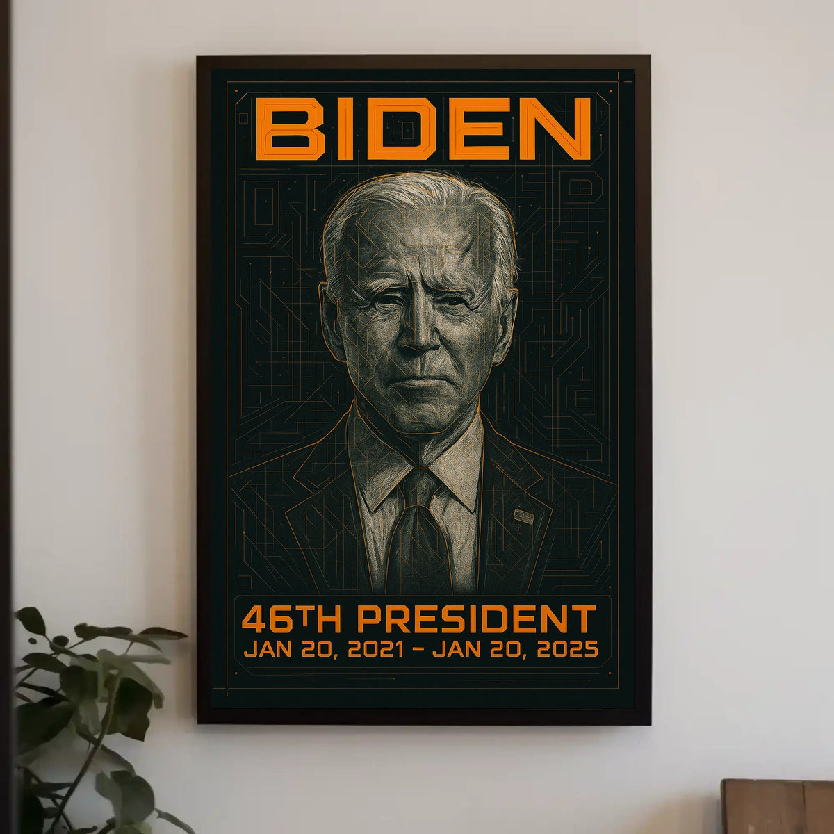 Joe Biden 46th President of the United States Techno Schematic Poster