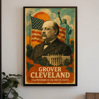 Grover Cleveland 22nd President of the United States Layered Digital Collage Poster