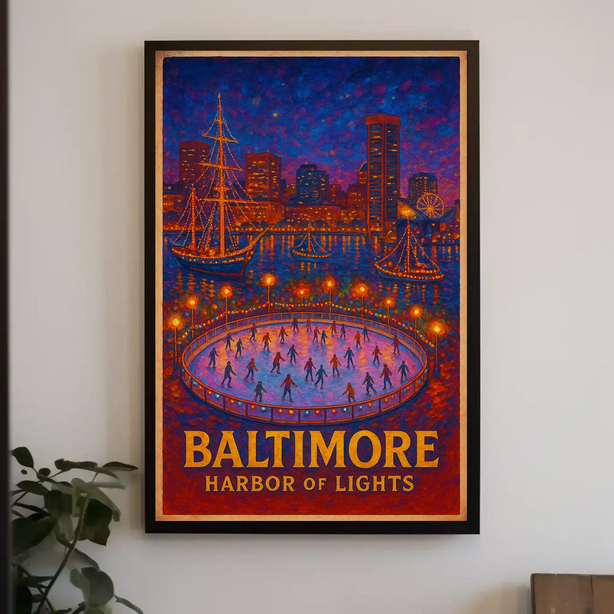 Baltimore Harbor Of Lights Poster