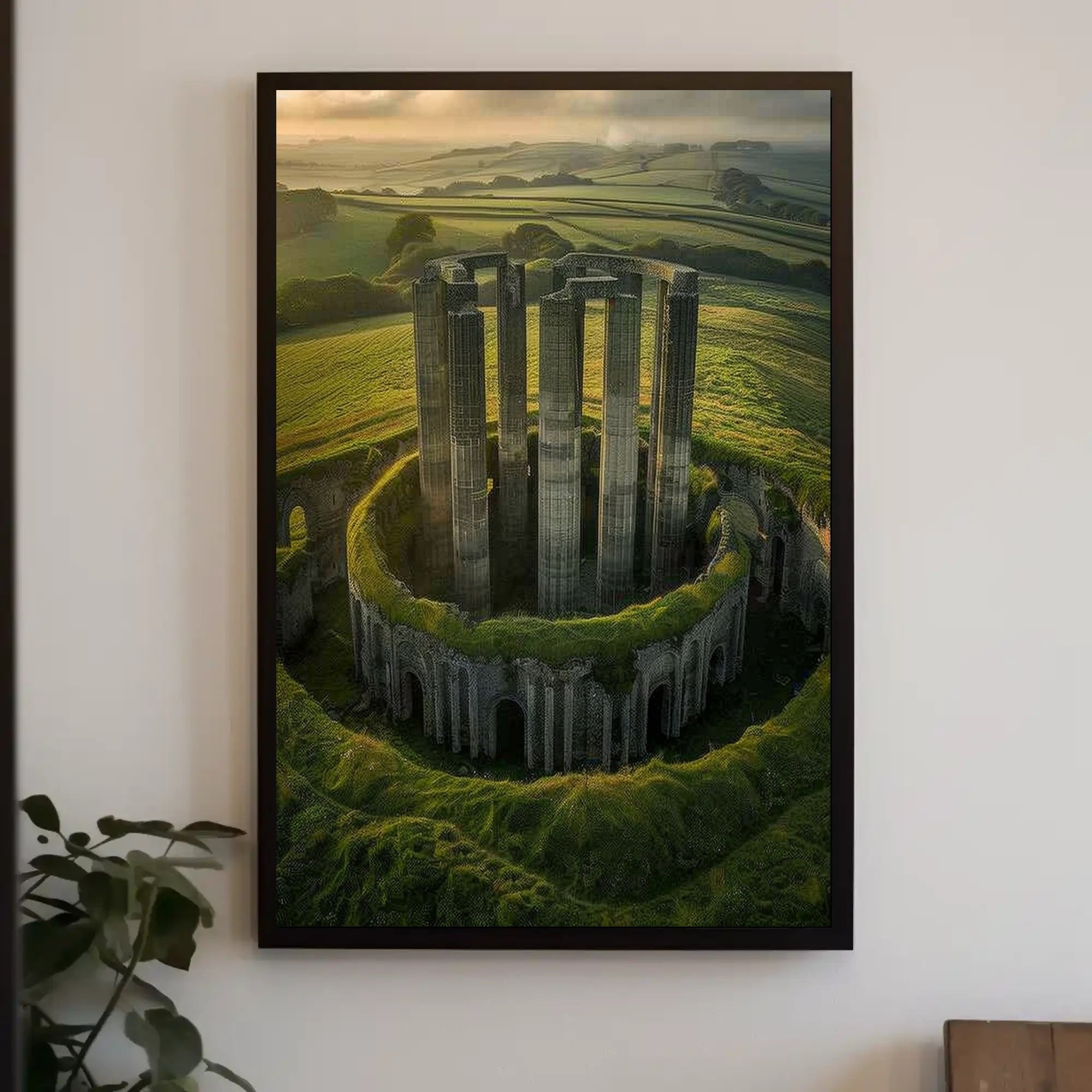 Ancient Ruins in Enchanting Fantasy Landscape Poster PosterGoat