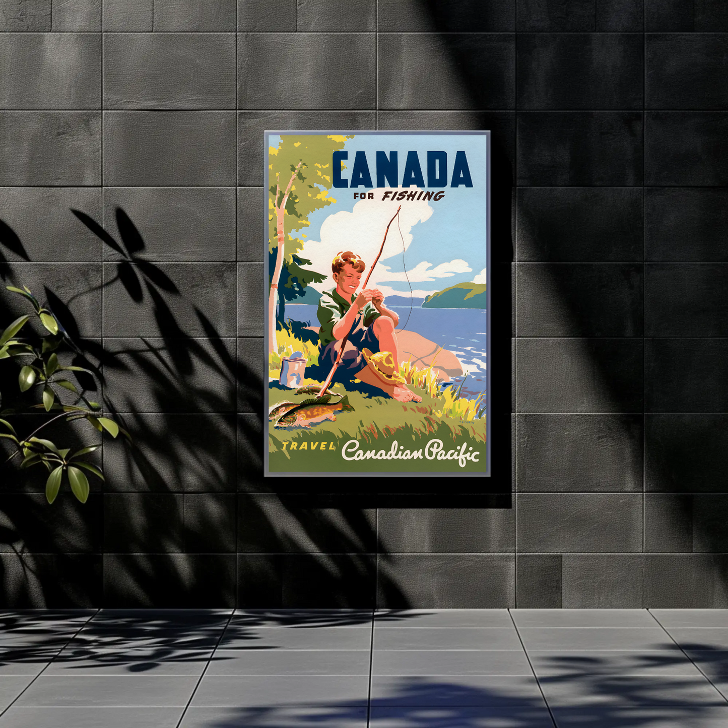 Canada for Fishing Canadian Pacific Travel Poster (1940s)