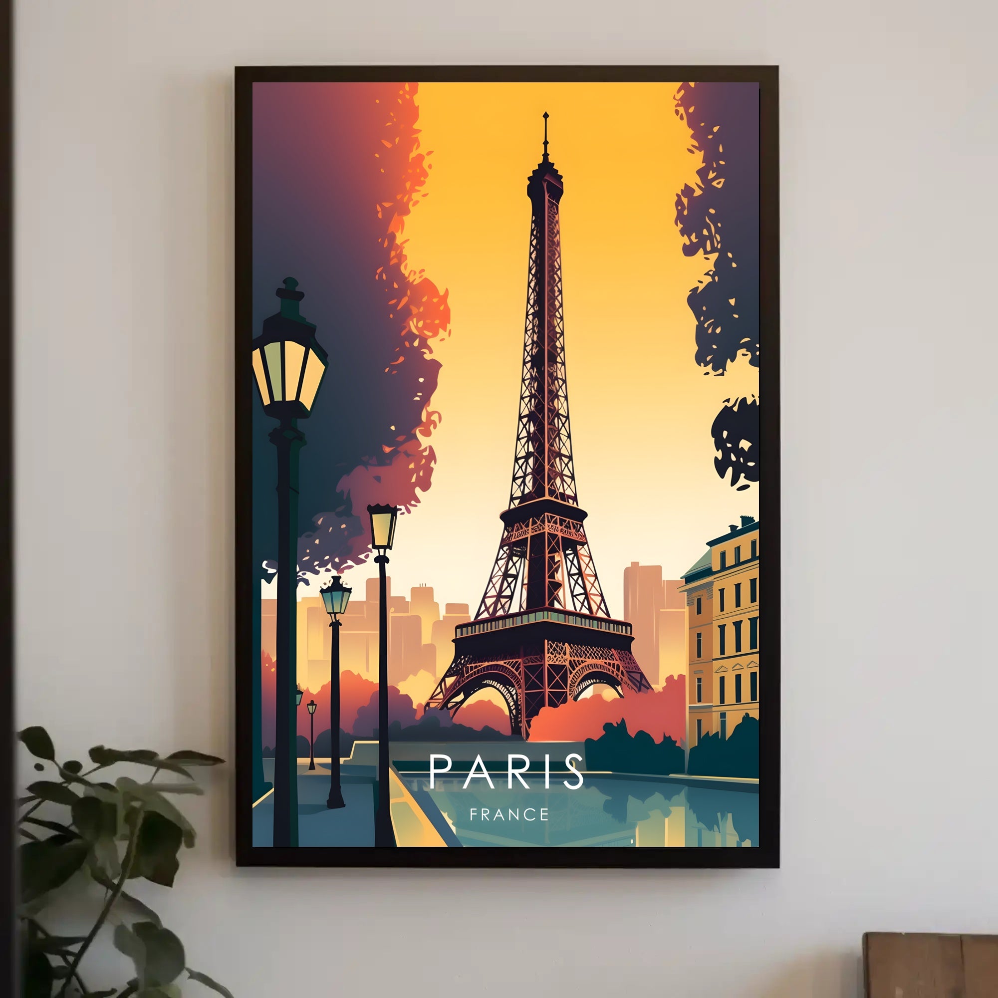 Eiffel Tower Sunset Elegance Travel Poster