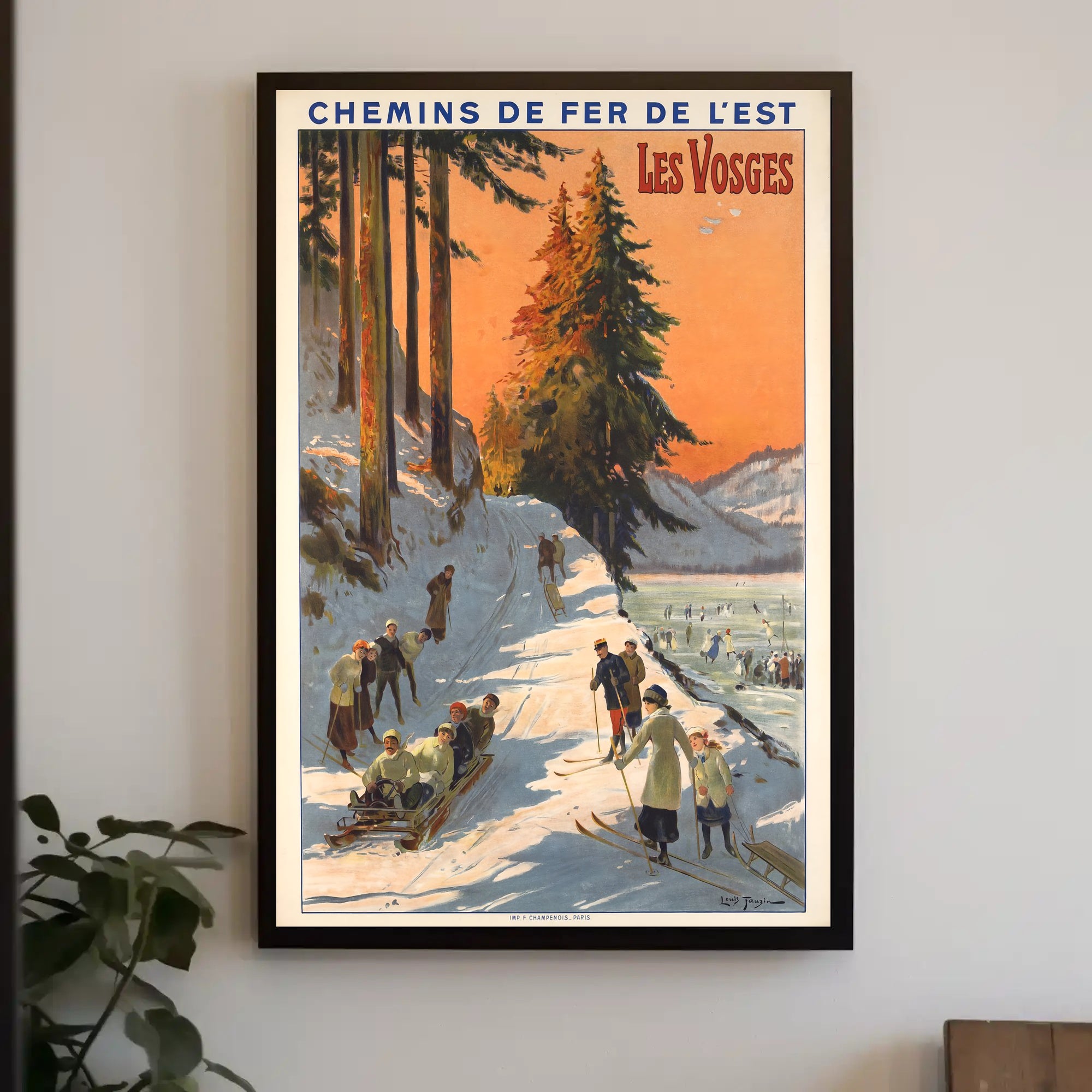 Winter Fun in Les Vosges Poster PosterGoat