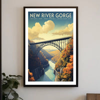 New River Gorge Poster Vintage Travel Wall Art