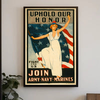 Liberty Lady Vintage Military Recruitment Poster