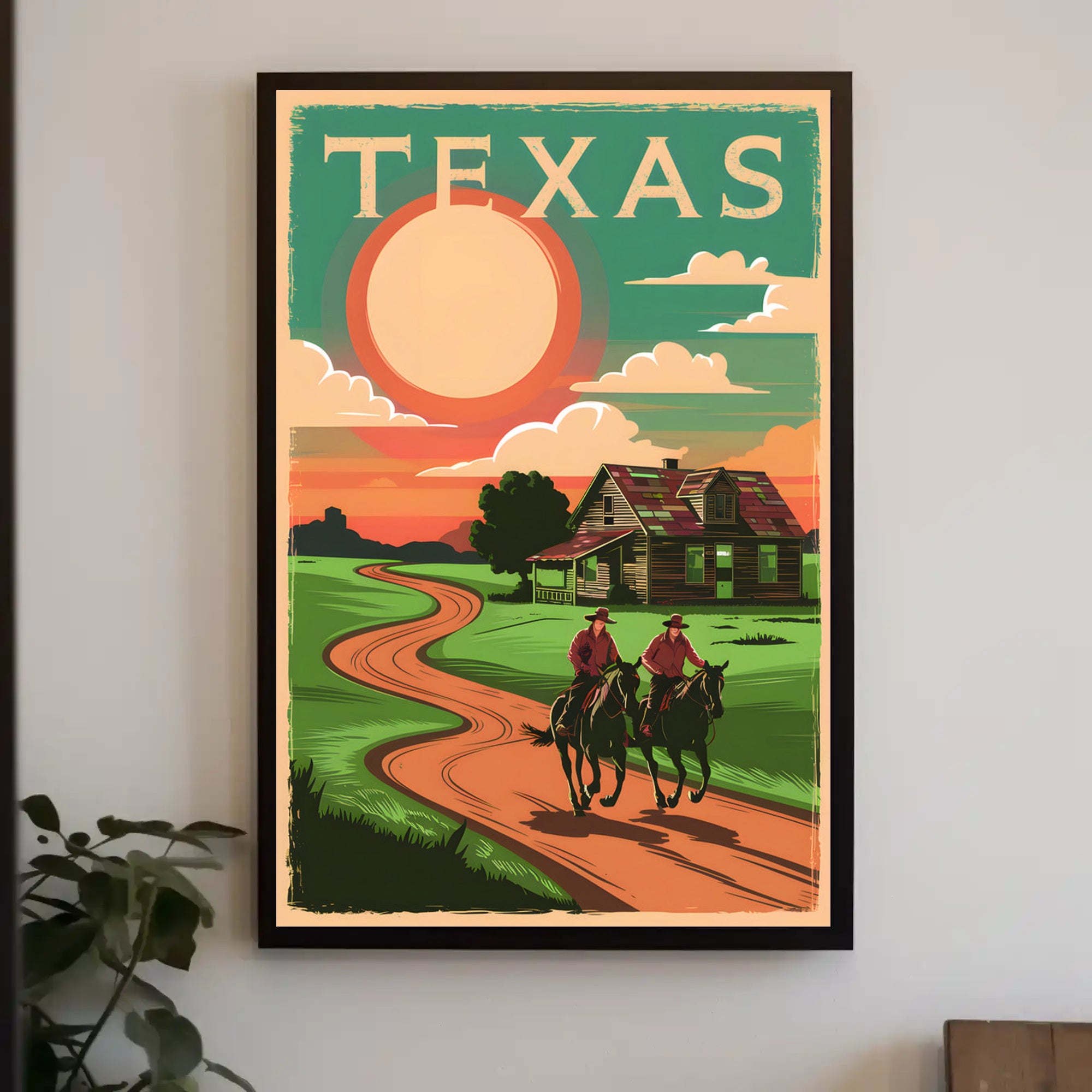 Texas Sunset Ride Poster