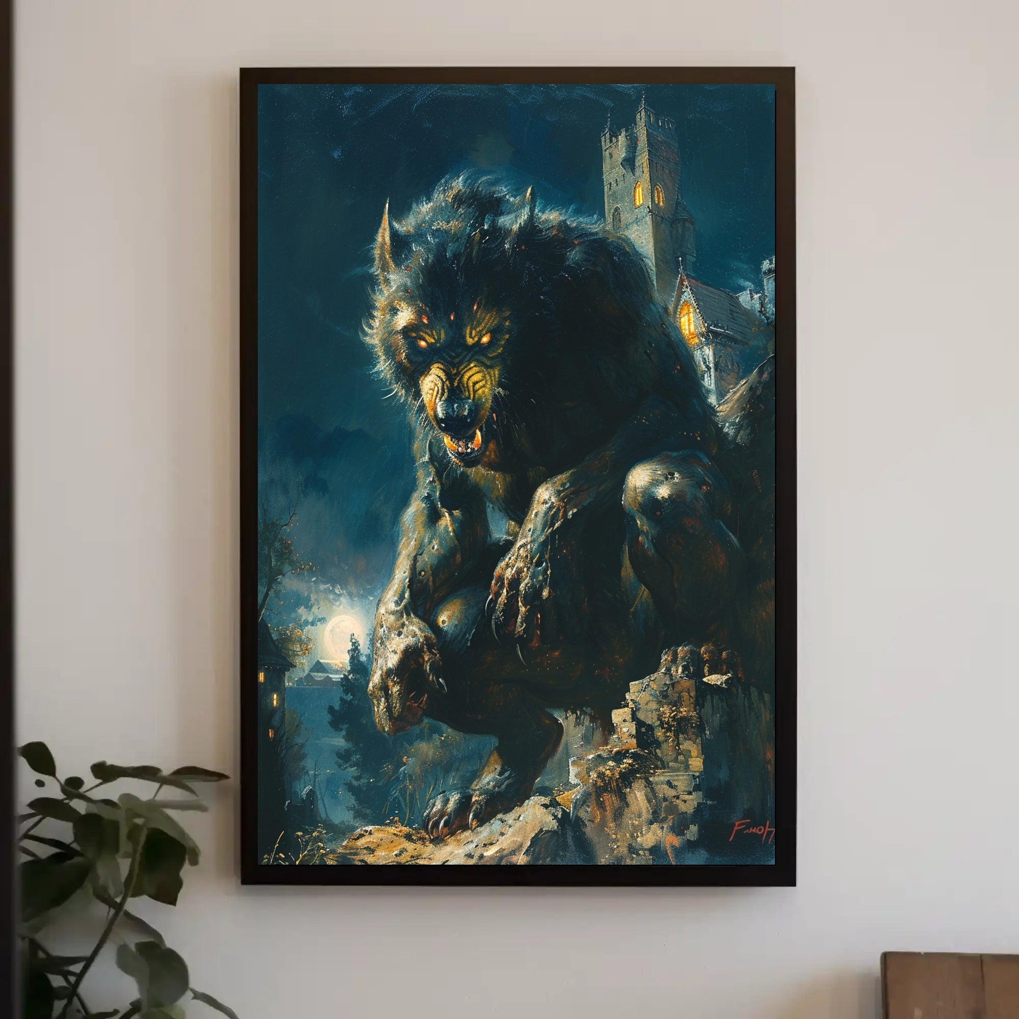 The Nocturnal Beast Art Poster for Home Decor and Art Lovers PosterGoat