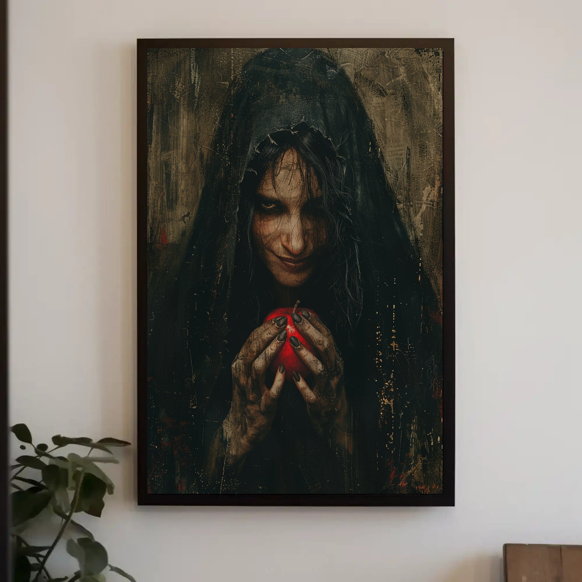 Dark Witch with Red Apple Fantasy or Mythology Poster PosterGoat