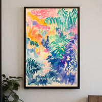 Lush Tropical Paradise Abstract Artwork Poster