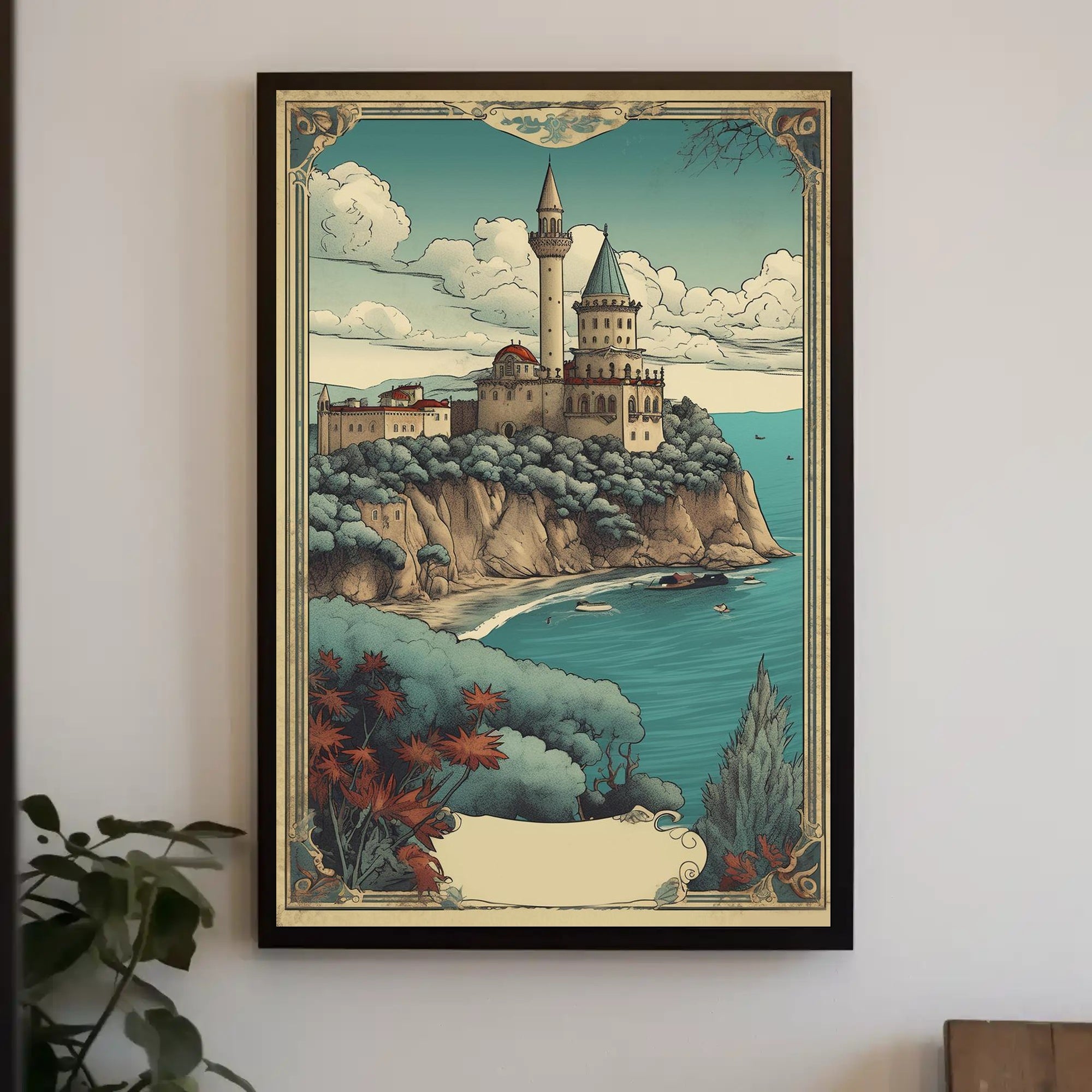 Enchanted Coastal Castle Poster