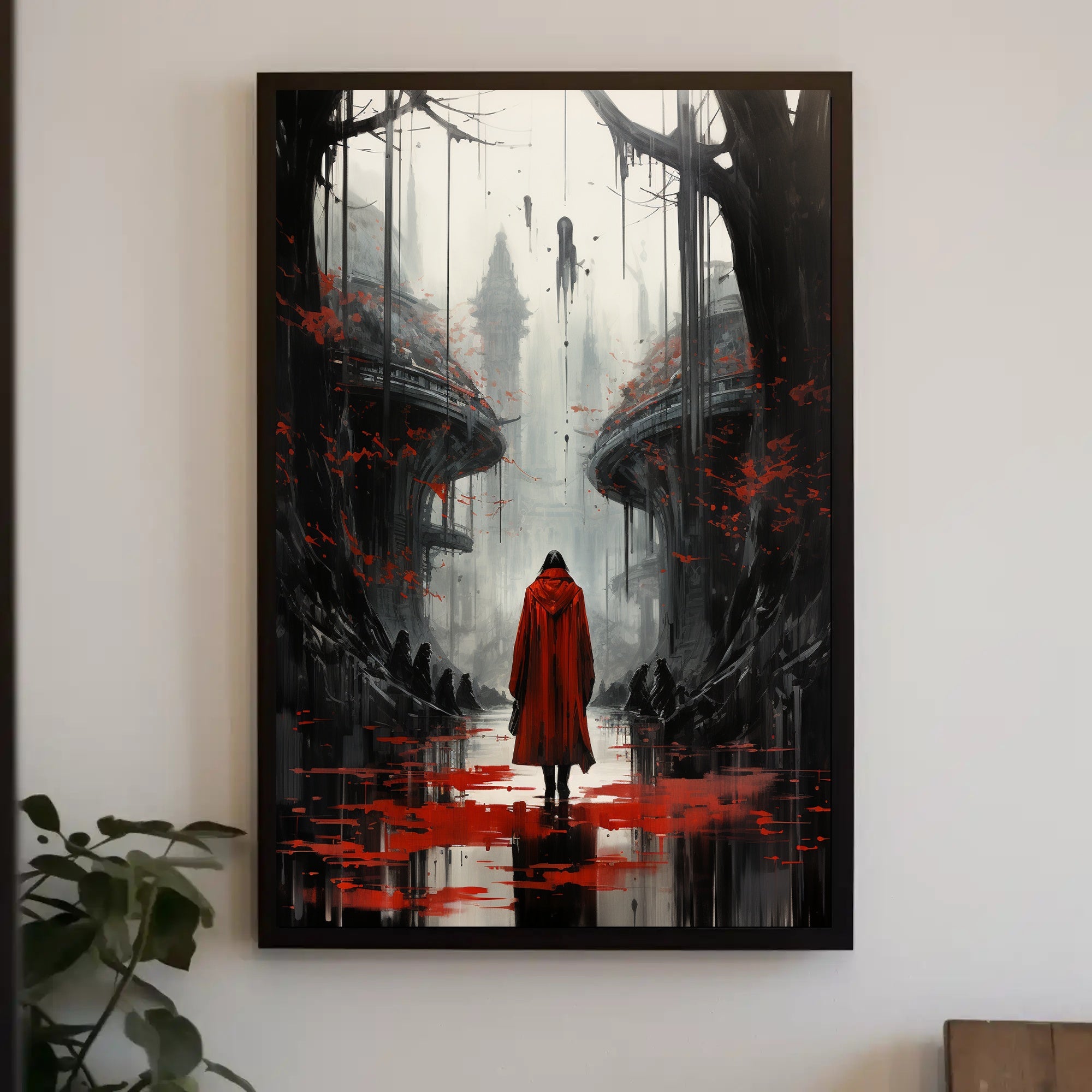 The Red Cloak In A Dystopian Realm Poster