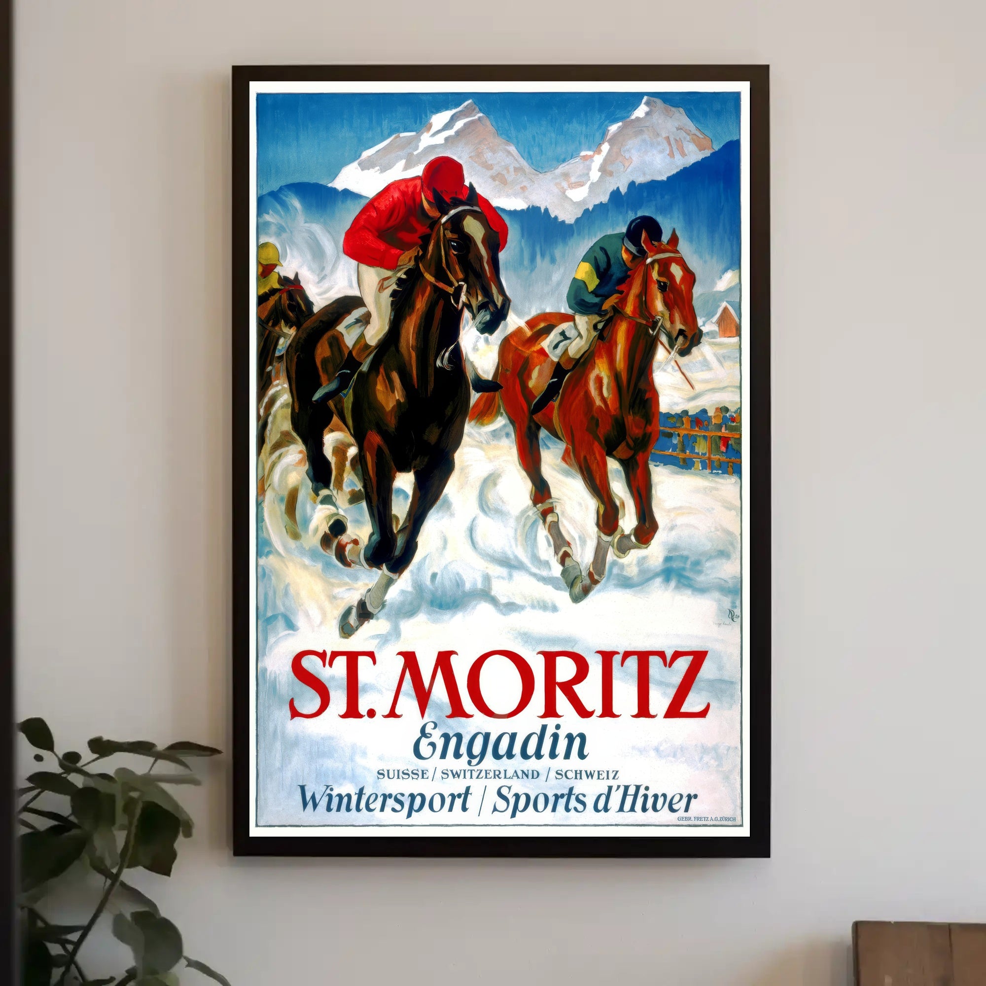 St. Moritz Adventure Vintage Winter Sports Travel Poster PosterGoat